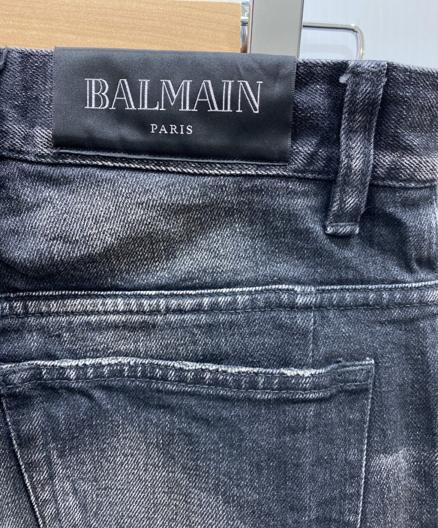 中古・古着通販】BALMAIN (バルマン) スキニーデニムパンツ ブラック