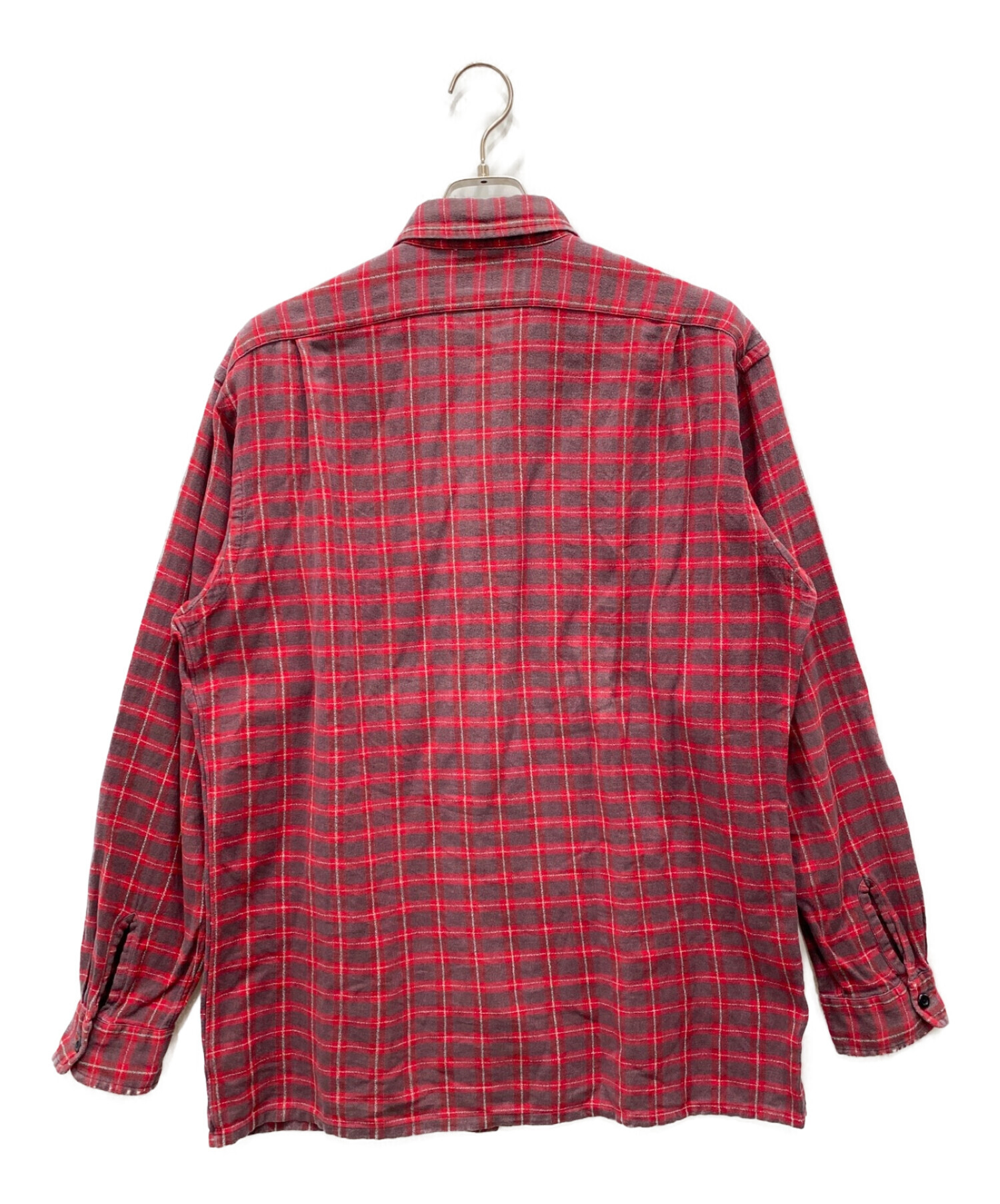 チェックシャツ 赤 サイズM - シャツ