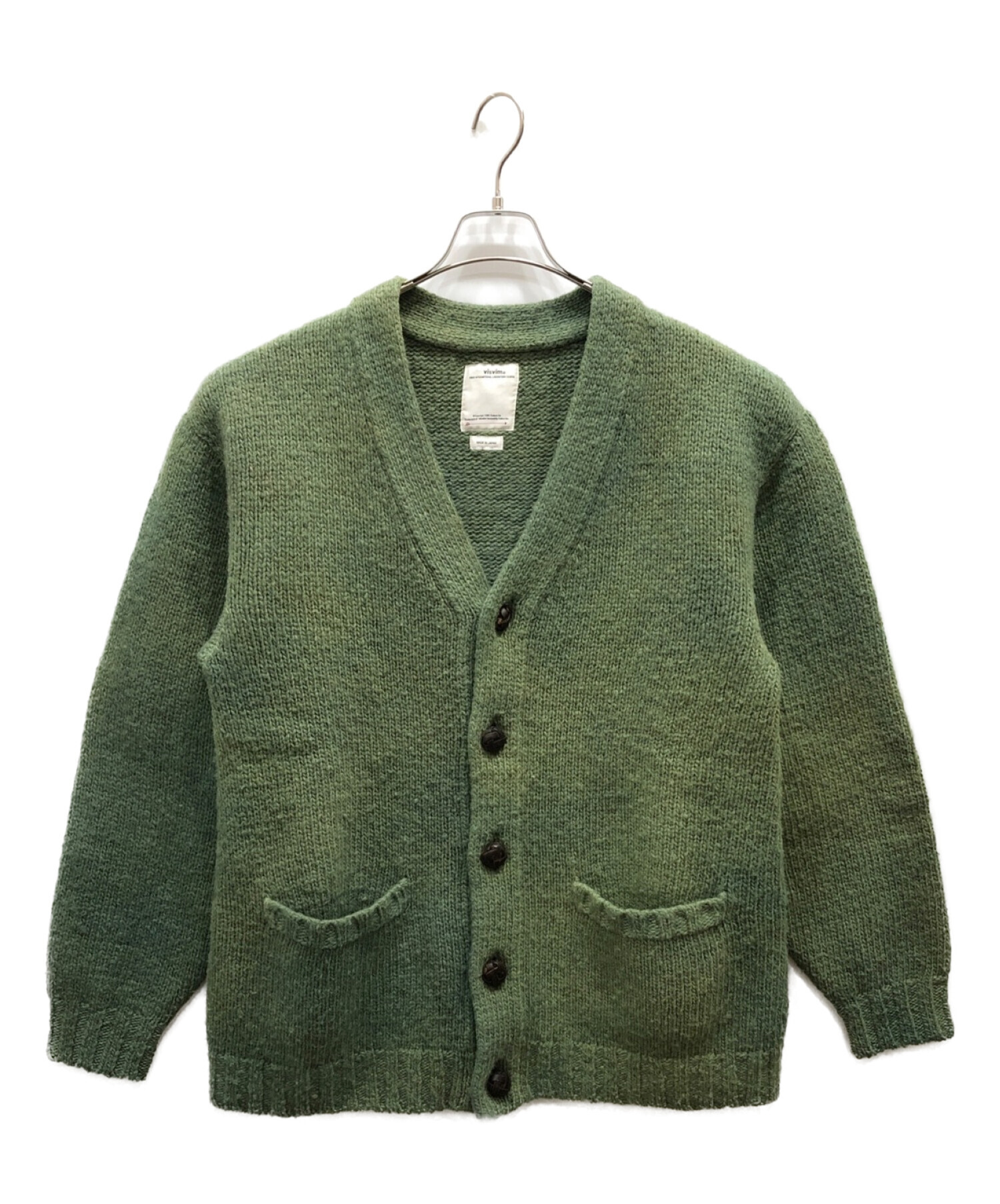 VISVIM (ビズビム) SELMER LONG CARDIGAN UNEVEN DYE グリーン サイズ:4