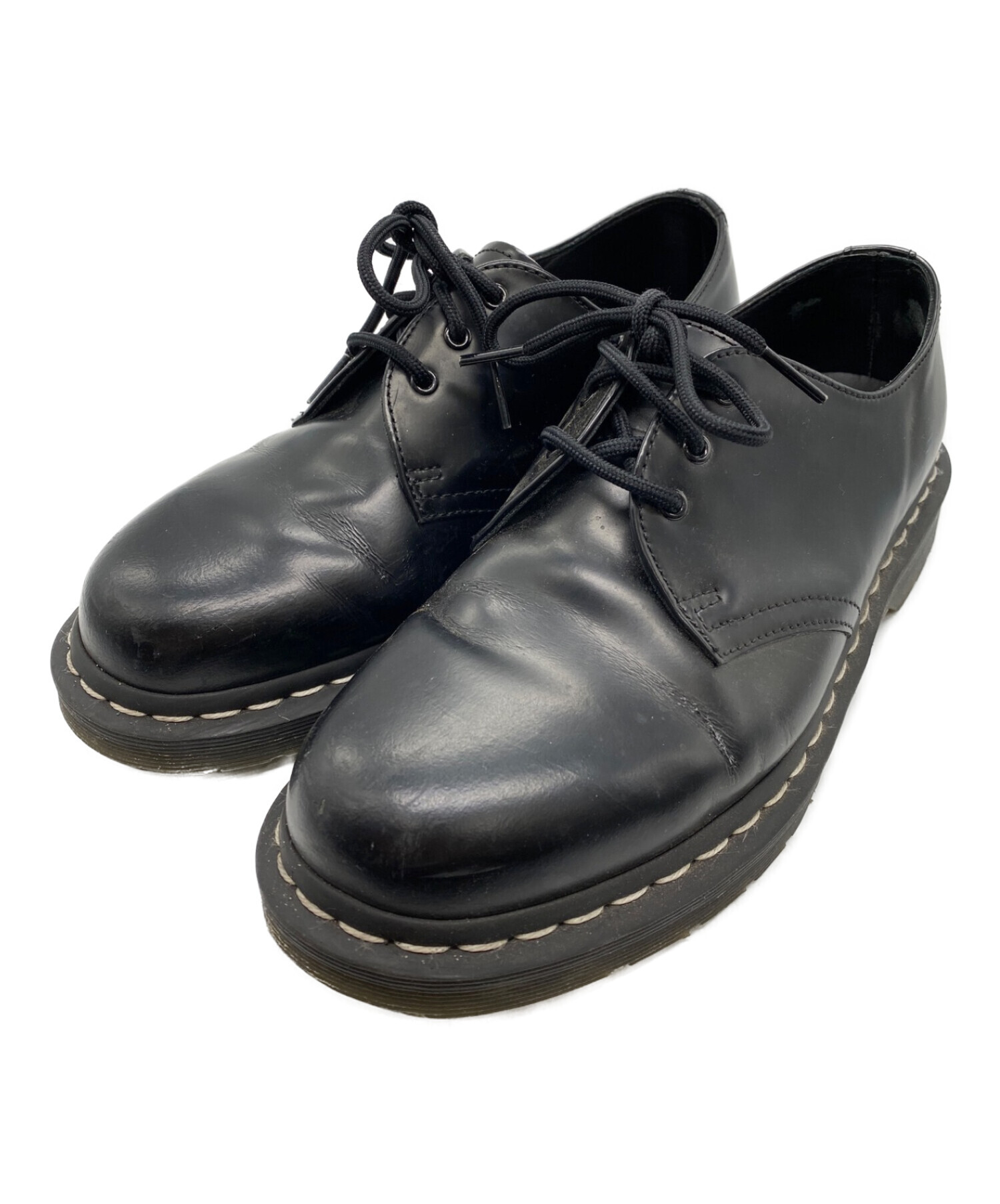 Dr.Martens (ドクターマーチン) 3ホールホワイトステッチレザーシューズ ブラック サイズ:ＵＫ7