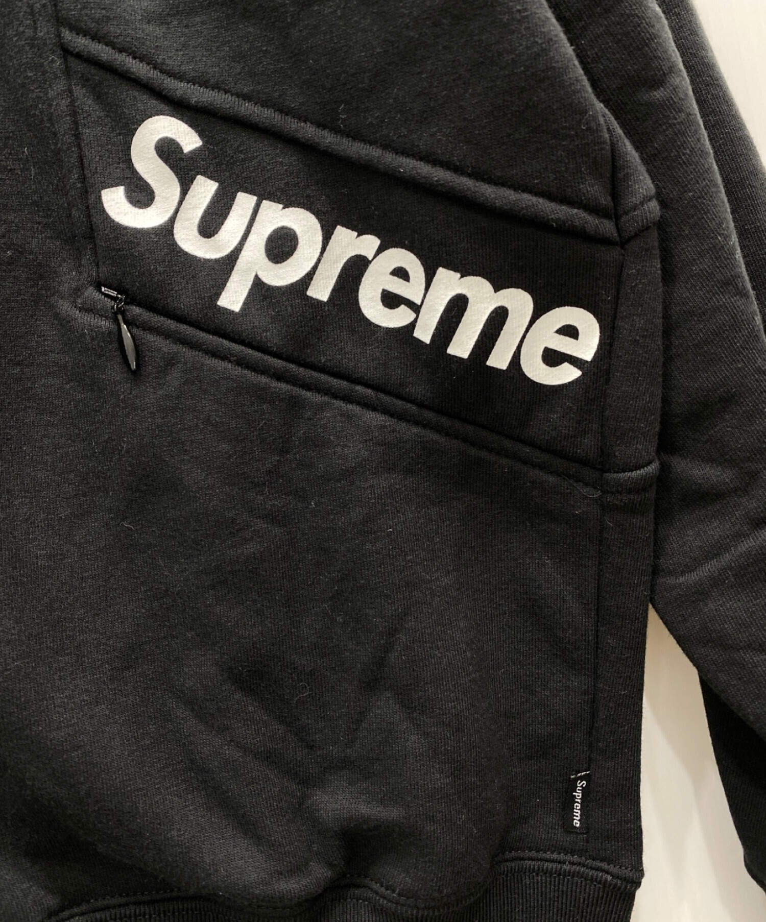 SUPREME (シュプリーム) Color Blocked Zip Up Hooded  Sweatshirt/カラーブロックドジップアップフーデッドスウェット ブラック サイズ:Ｍ