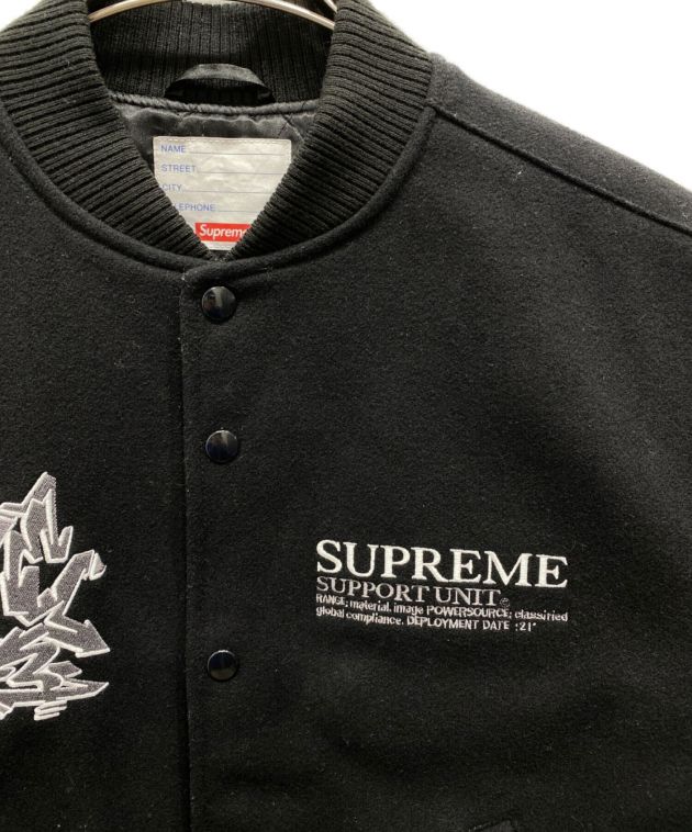 中古・古着通販】SUPREME (シュプリーム) Support Unit Varsity Jacket ブラック サイズ:S｜ブランド・古着通販  トレファク公式【TREFAC FASHION】スマホサイト