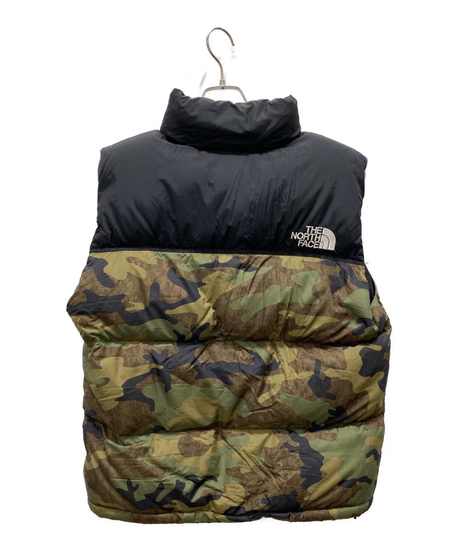 THE NORTH FACE (ザ ノース フェイス) NOVELTY NUPTSE VEST ブラック×グリーン サイズ:L