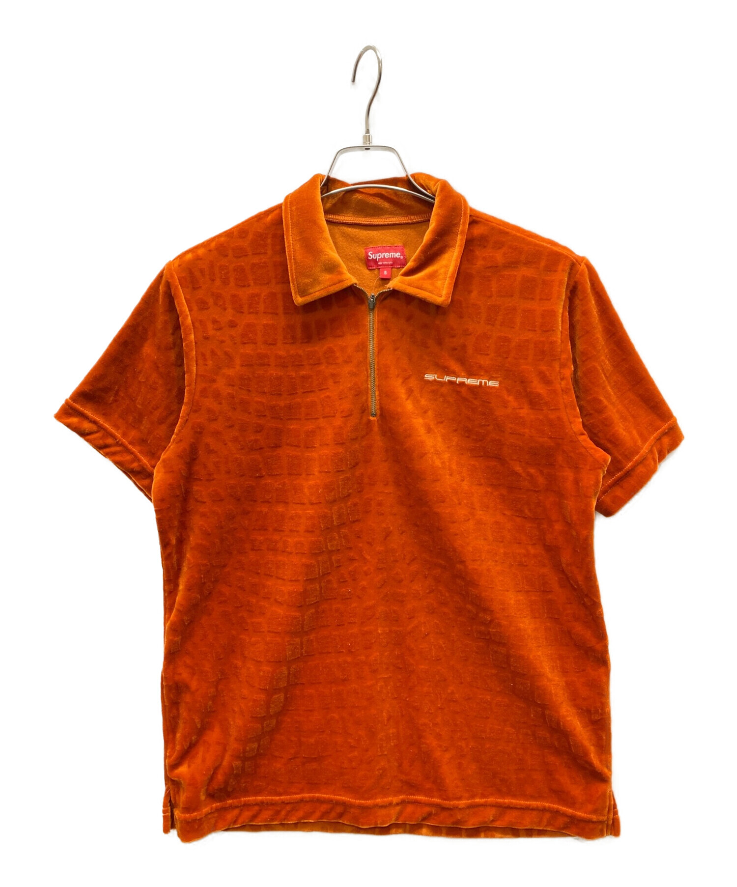 ポロシャツsupreme Croc Velour Zip Polo orange - ポロシャツ