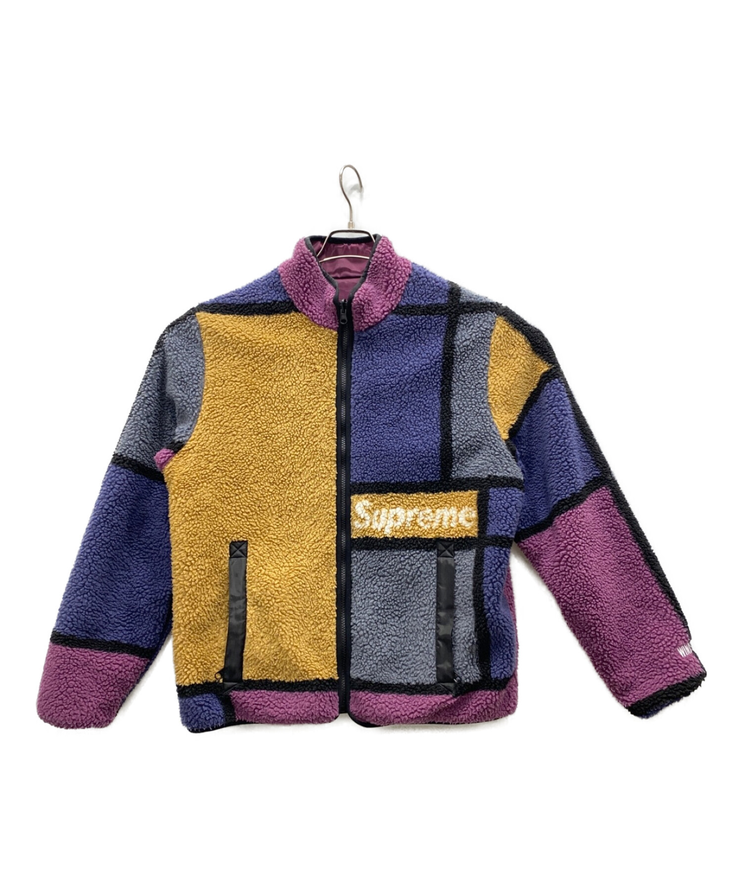 SUPREME (シュプリーム) Reversible Colorblocked Fleece Jacket パープル サイズ:M