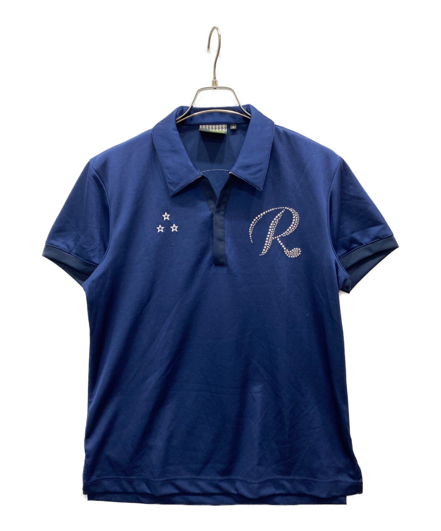 RUSSELUNO (ラッセルノ) スカルプリントスパンコールポロシャツ ネイビー サイズ:6