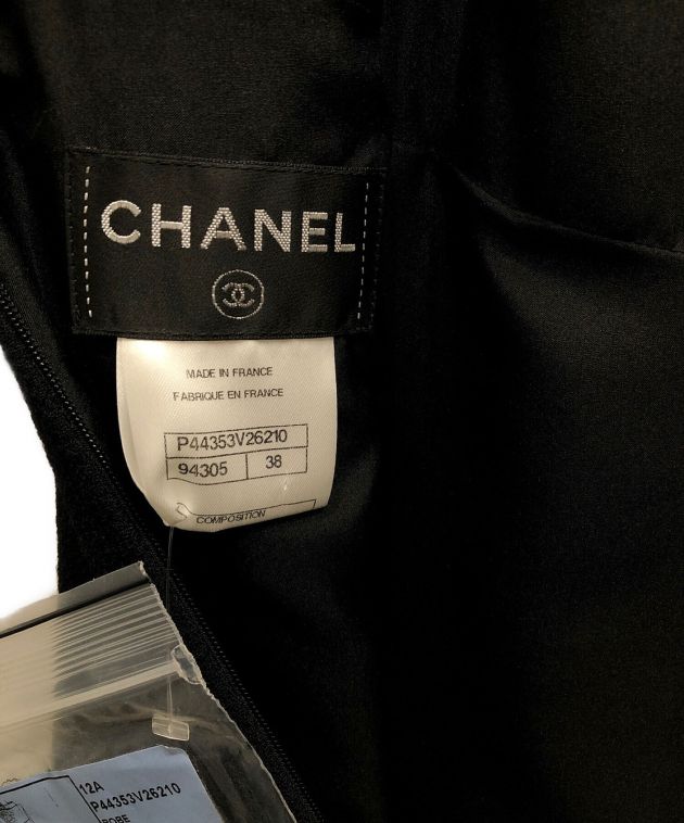 中古・古着通販】CHANEL (シャネル) バックVウールノースリーブドレス