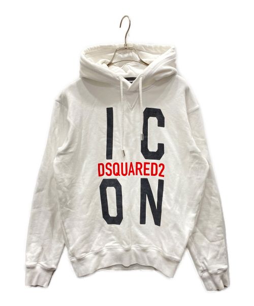 【中古・古着通販】DSQUARED2 (ディースクエアード) ICONプルオーバーパーカー ホワイト サイズ:S｜ブランド・古着通販  トレファク公式【TREFAC FASHION】スマホサイト