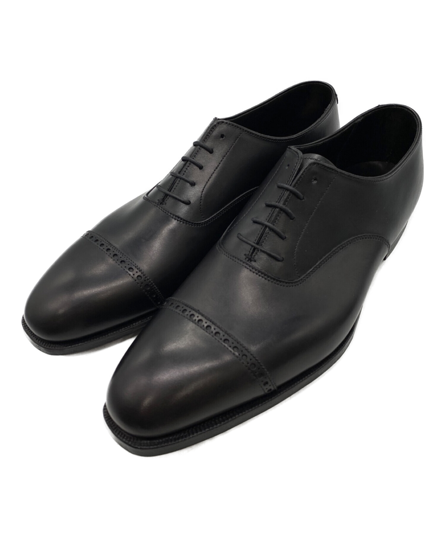 Crockett & Jones (クロケット＆ジョーンズ) 内羽根ストレートチップシューズ ブラック サイズ:9　1/2E