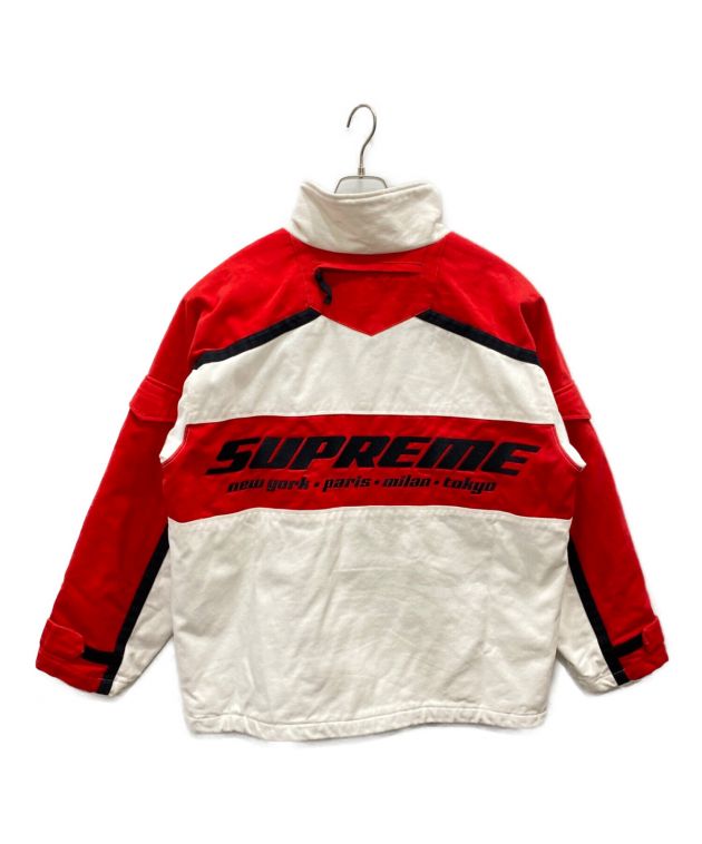 中古・古着通販】SUPREME (シュプリーム) Brushed Twill Zip Jacket ホワイト×レッド サイズ:M｜ブランド・古着通販  トレファク公式【TREFAC FASHION】スマホサイト