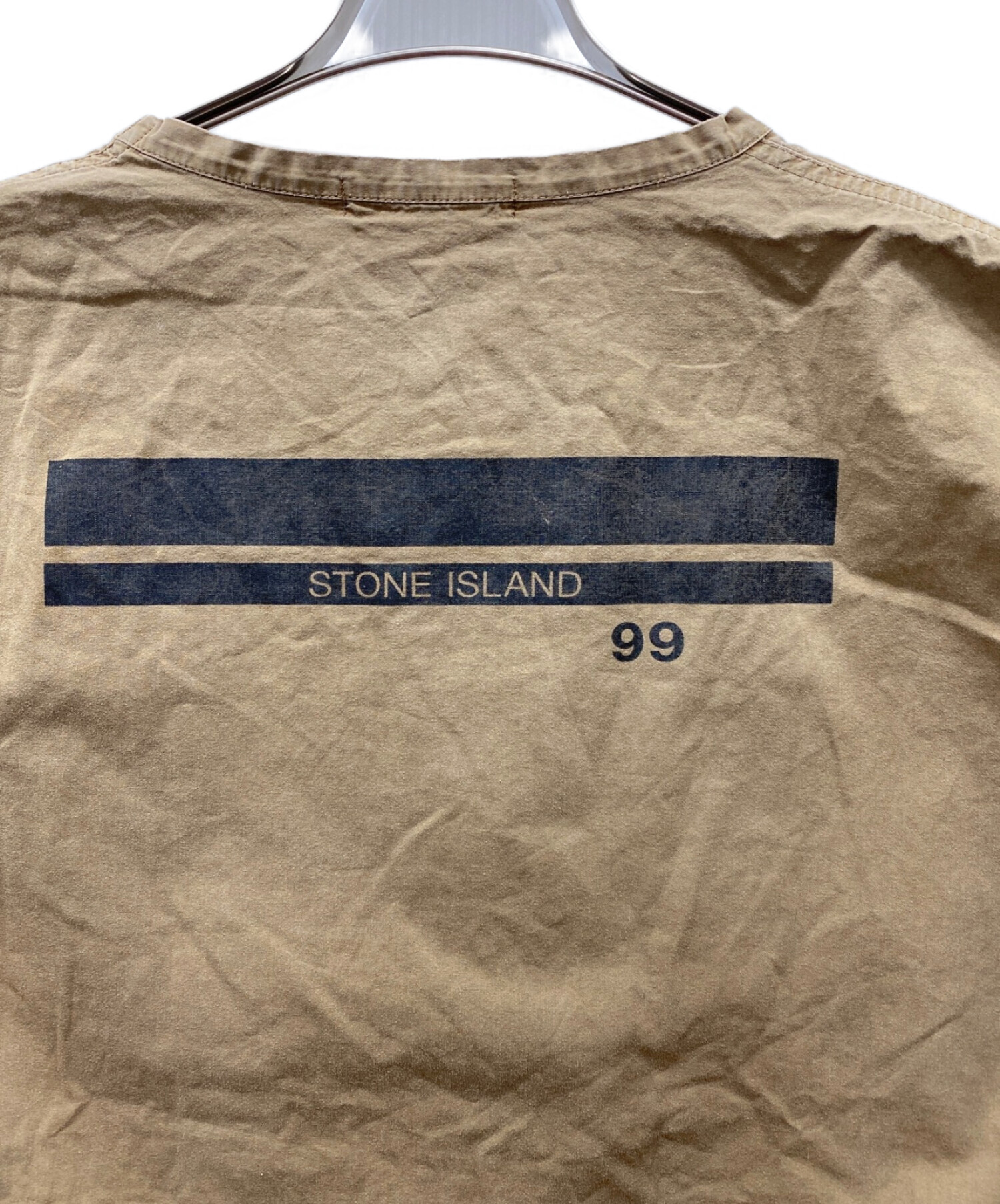 STONE ISLAND (ストーンアイランド) 90s ポケットTシャツ ブラウン サイズ:M