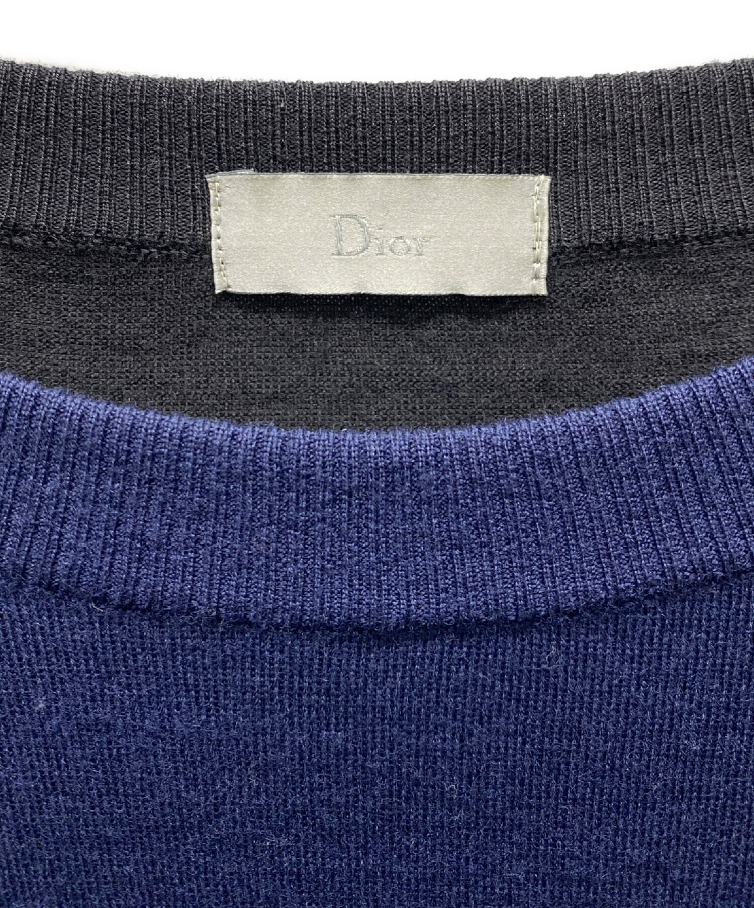 新品未使用　Christian Dior ネイビー　ニット袖丈…約42cm