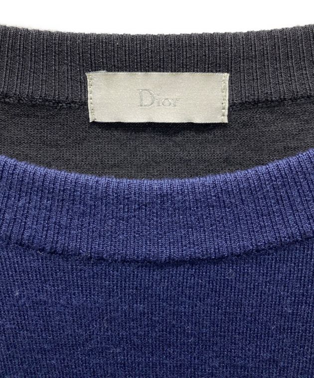 【大得価通販】Dior HOMME ディオールオム ニット BEE 刺繍 Vネック ウール ニットセーター ブラック 黒 M トップス 長袖 イタリア製 ブランド シンプル セーター