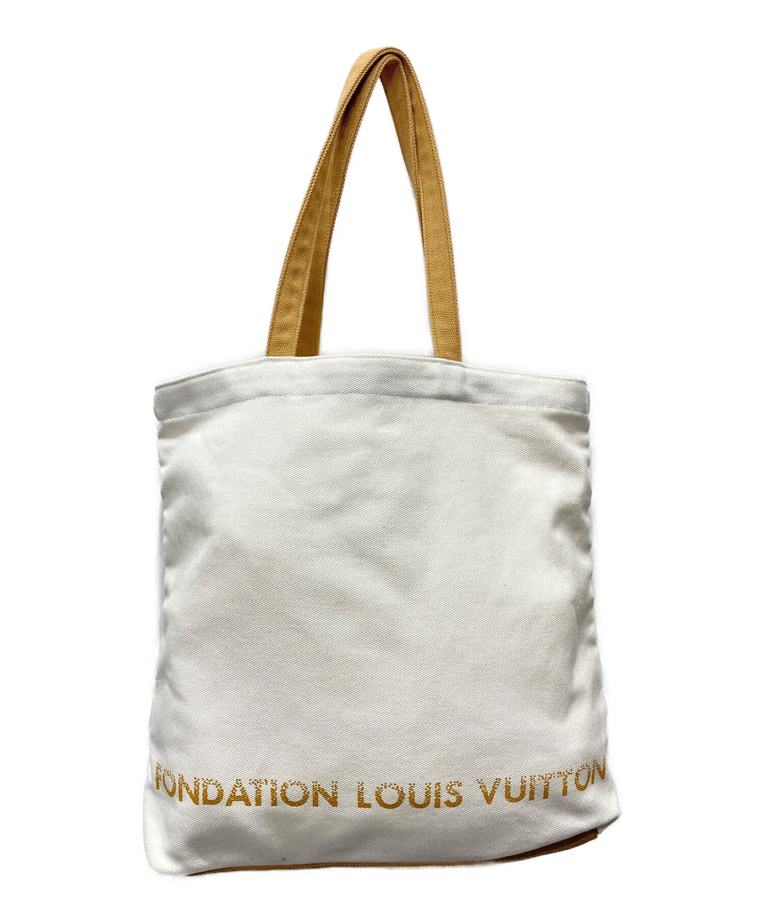FONDATION LOUIS VUITTON (フォンダシオン ルイ・ヴィトン) キャンバストートバッグ ホワイト×ベージュ