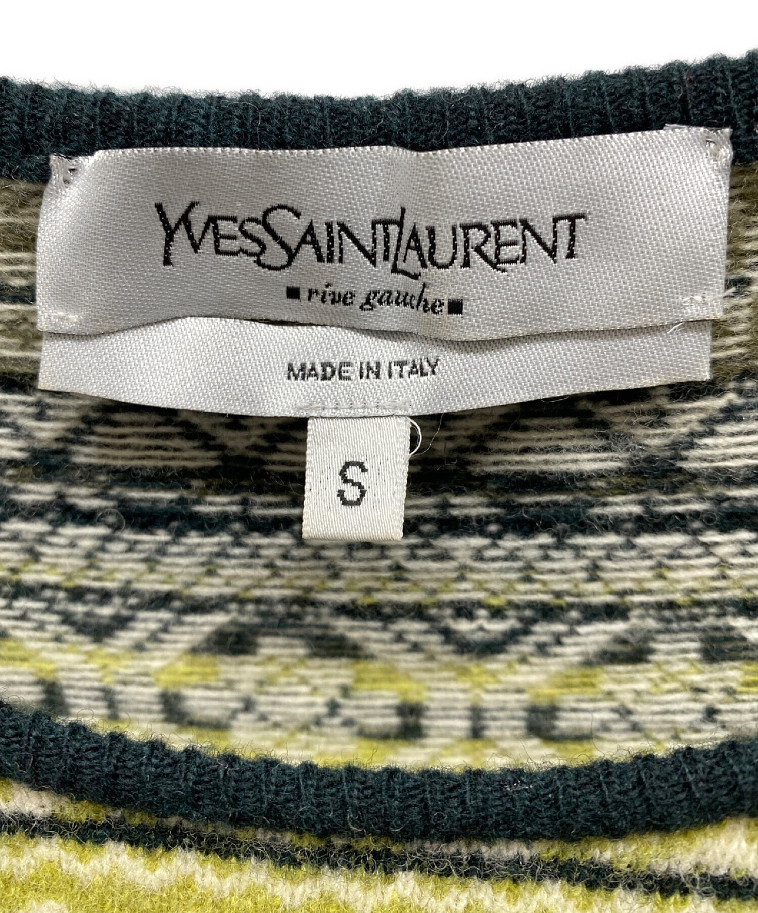 Yves Saint Laurent (イヴサンローラン) フェアアイルニット グリーン サイズ:S