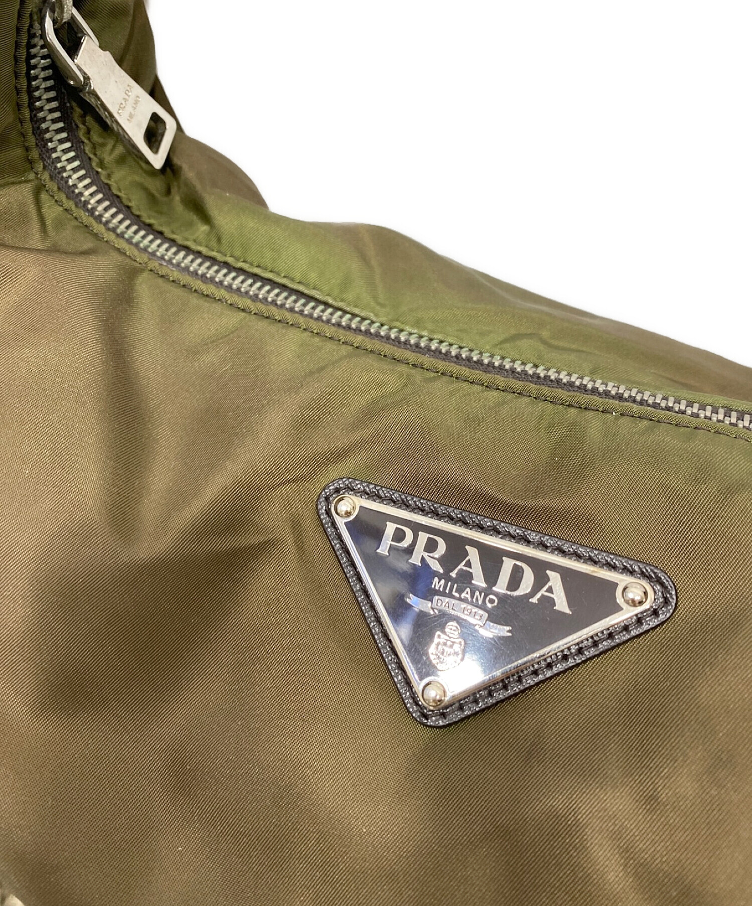 PRADA (プラダ) ナイロンハンドバッグ カーキ