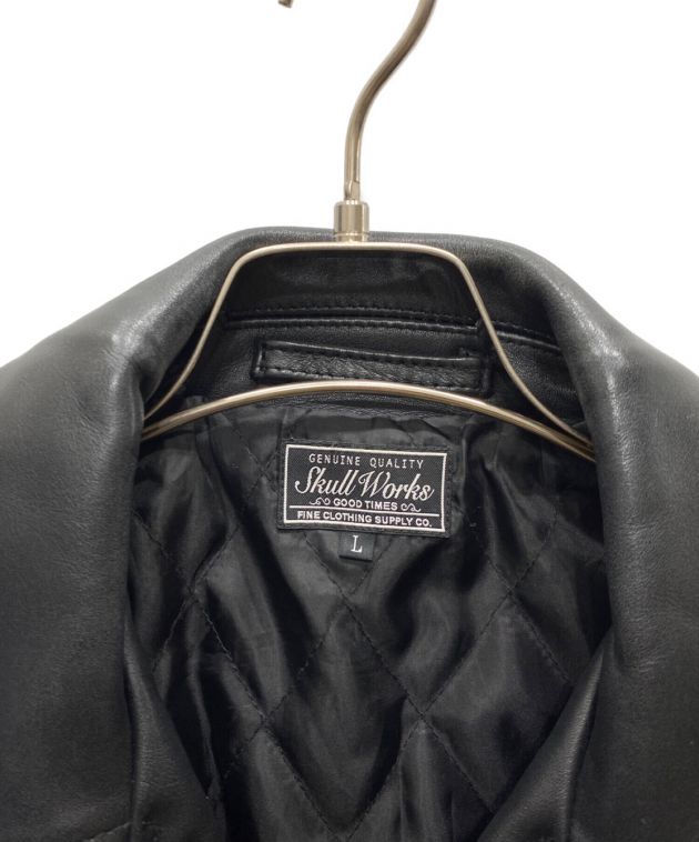 SKULL WORKS (スカルワークス) METHOD (メソッド) 背面刺繍ライダースジャケット ブラック サイズ:L