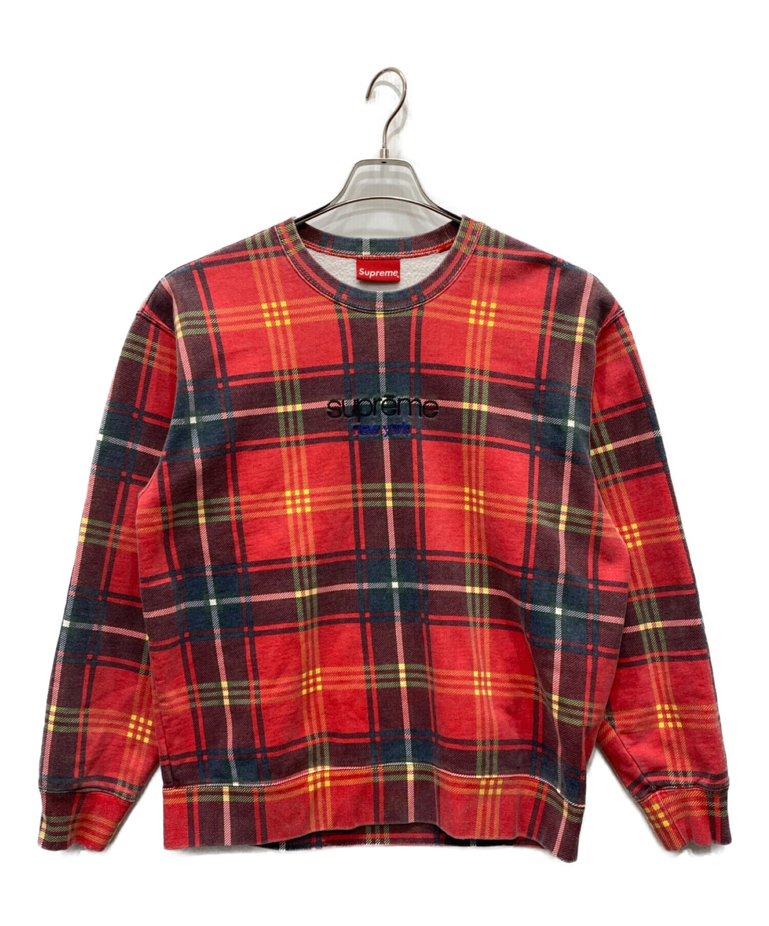 中古・古着通販】SUPREME (シュプリーム) Plaid Crewneck レッド