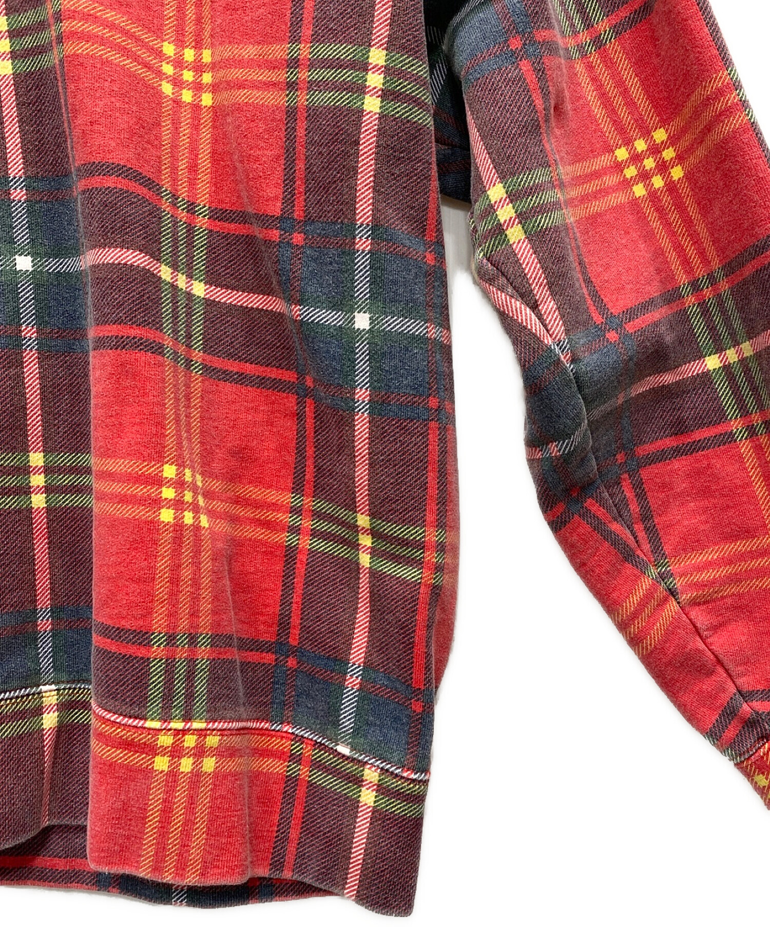 SUPREME (シュプリーム) Plaid Crewneck レッド サイズ:M