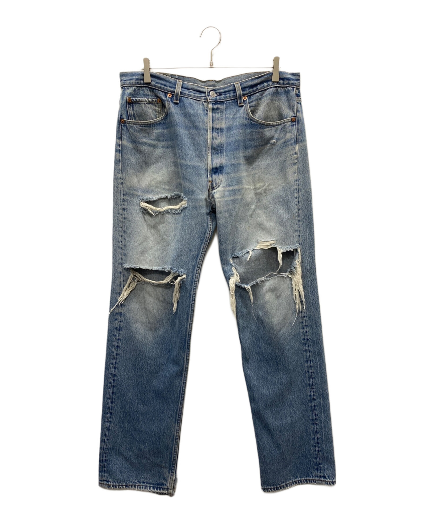 LEVI'S (リーバイス) 501XXダメージデニムパンツ ブルー サイズ:ｗ38×L36