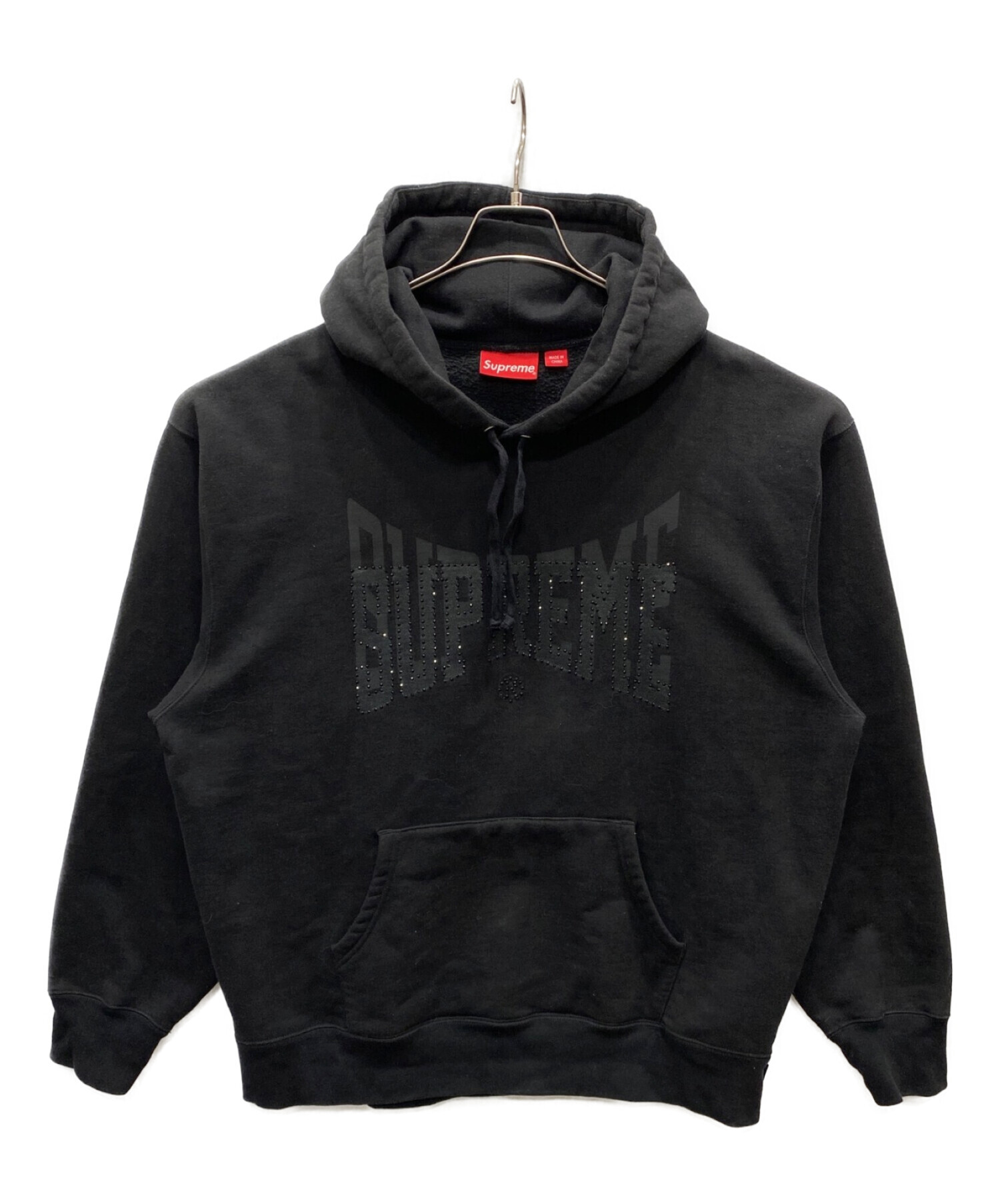 Supreme Rhinestone Shadow Hooded Sweatshirt Black