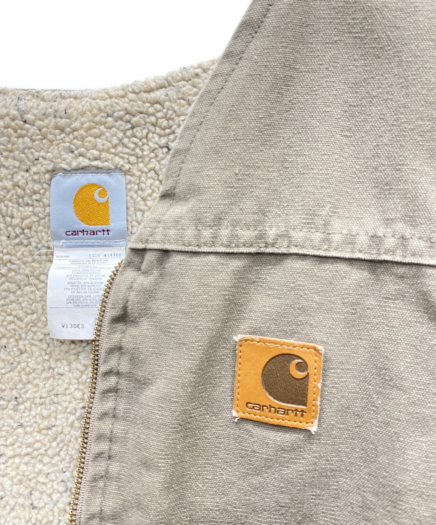 中古・古着通販】CarHartt (カーハート) ダック地ベスト ベージュ 