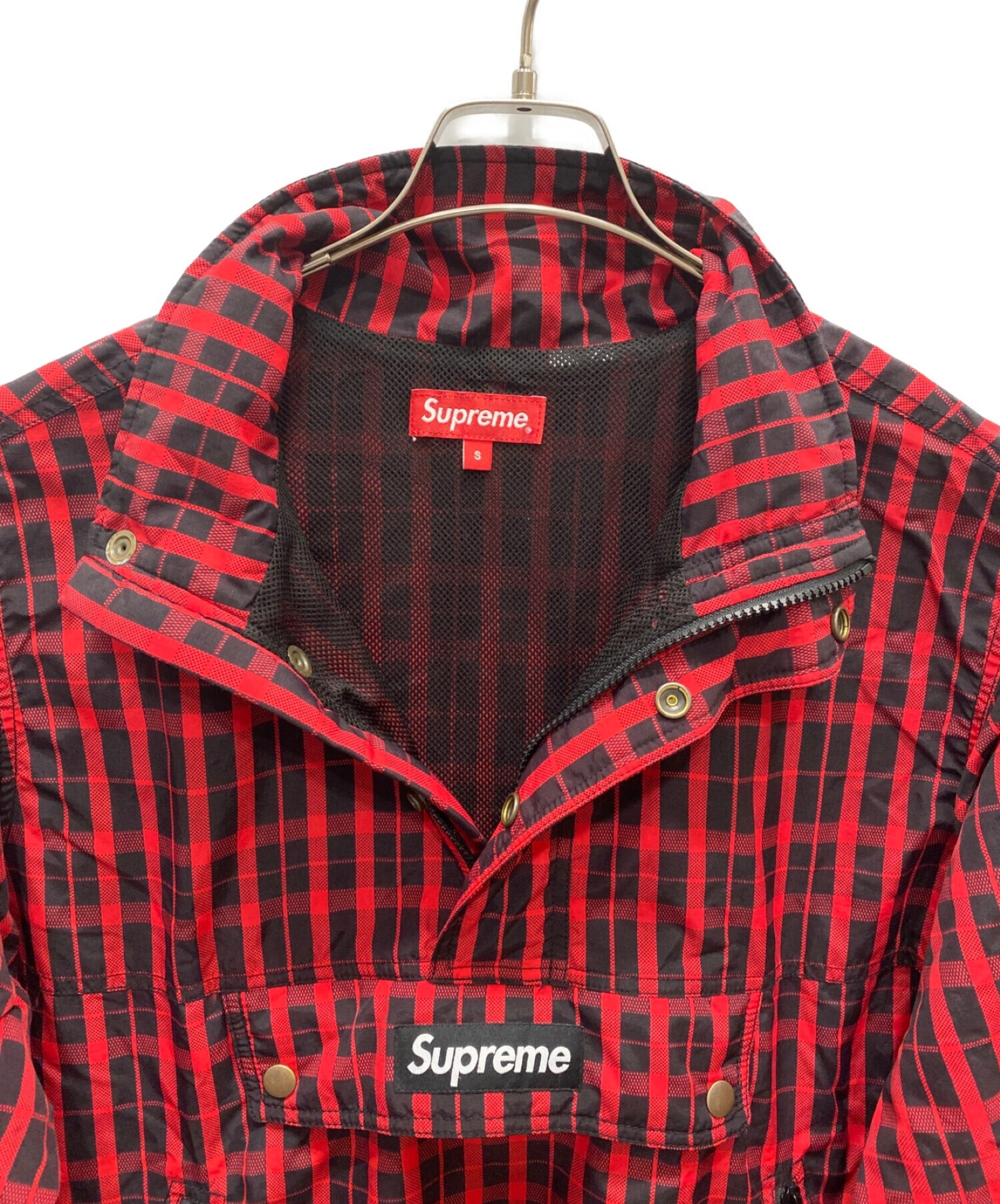 中古・古着通販】Supreme (シュプリーム) Nylon Plaid Pullover レッド サイズ:S｜ブランド・古着通販  トレファク公式【TREFAC FASHION】スマホサイト