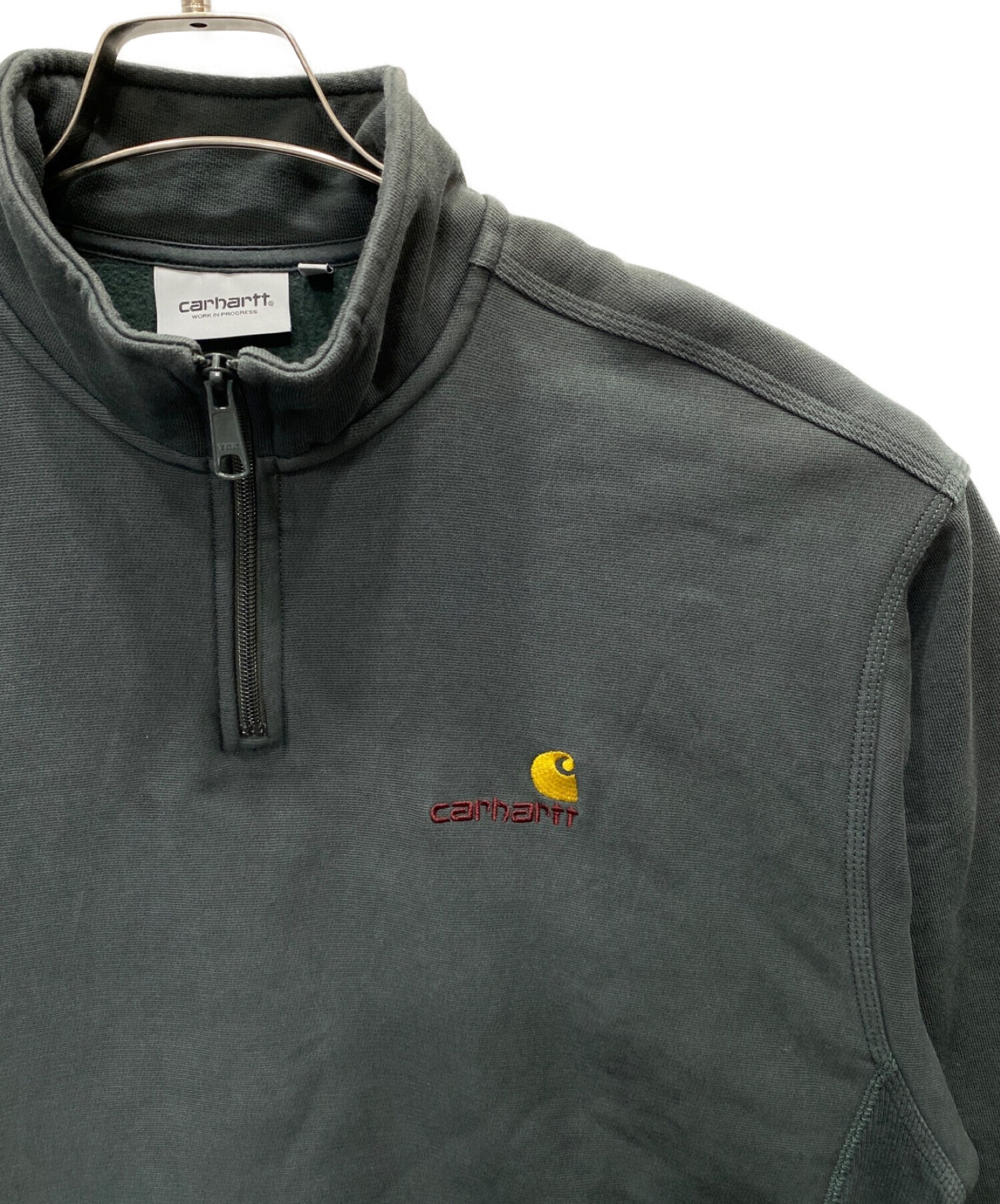 CarHartt (カーハート) ハーフジップスウェット グリーン サイズ:L