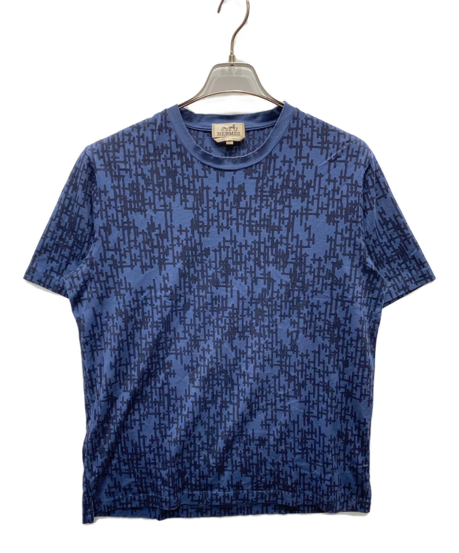 中古・古着通販】HERMES (エルメス) HロゴTシャツ ネイビー サイズ:XL 