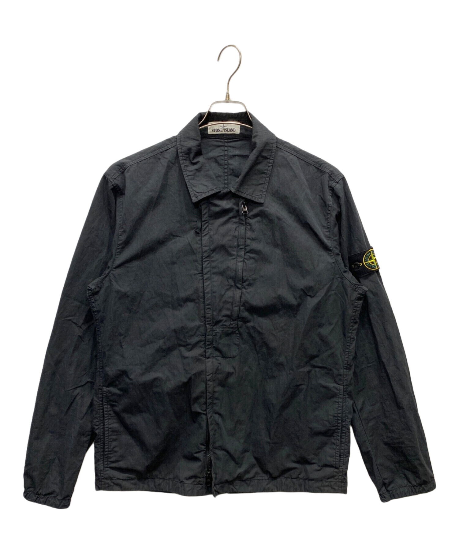 STONE ISLAND (ストーンアイランド) GARMENT DYED COTTON NYLON OVERSHIRT ブラック サイズ:L