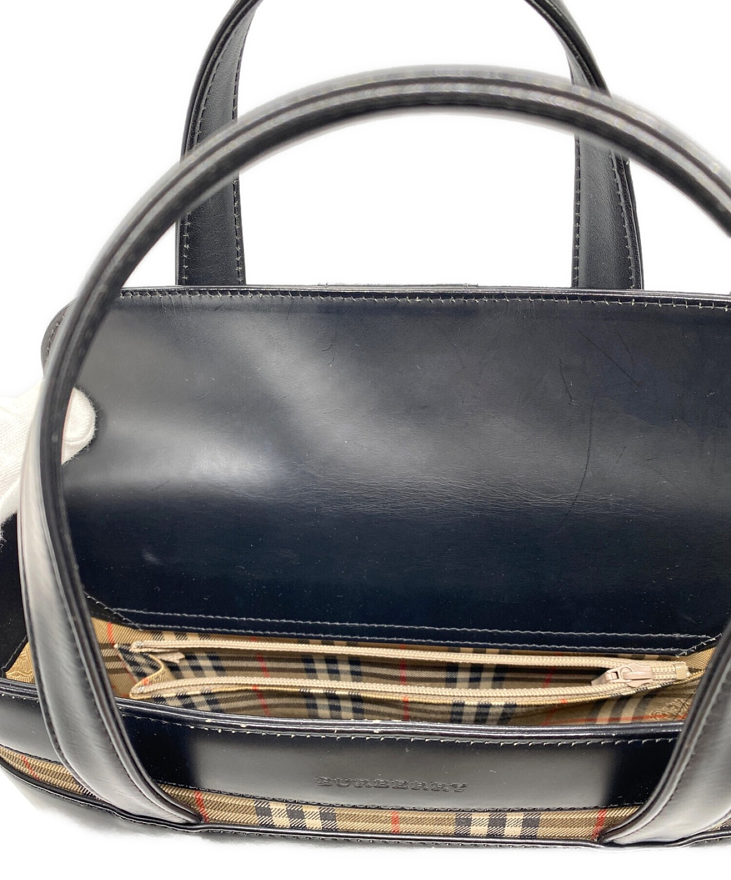 中古・古着通販】BURBERRY (バーバリー) レザーハンドバッグ ブラック｜ブランド・古着通販 トレファク公式【TREFAC  FASHION】スマホサイト