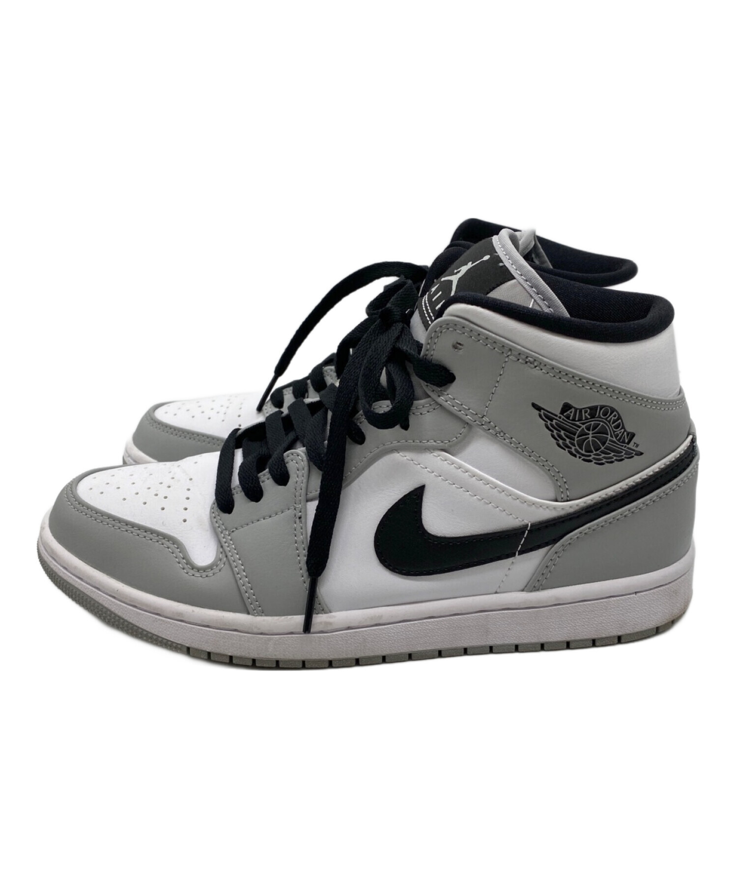 NIKE (ナイキ) AIR JORDAN 1 MID グレー×ホワイト サイズ:26㎝