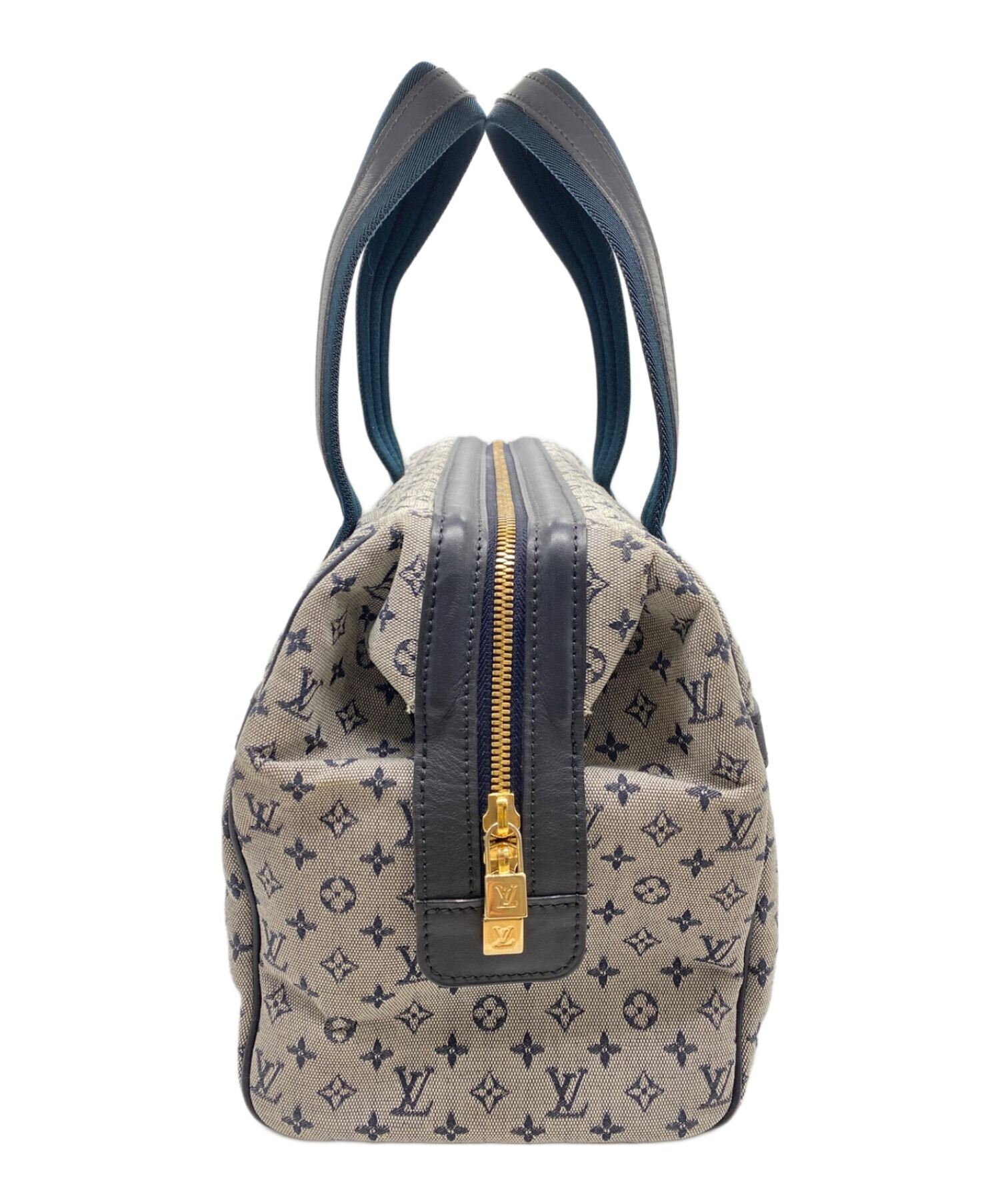 LOUIS VUITTON (ルイ ヴィトン) ジョセフィーヌGMハンドバッグ ネイビー×ベージュ