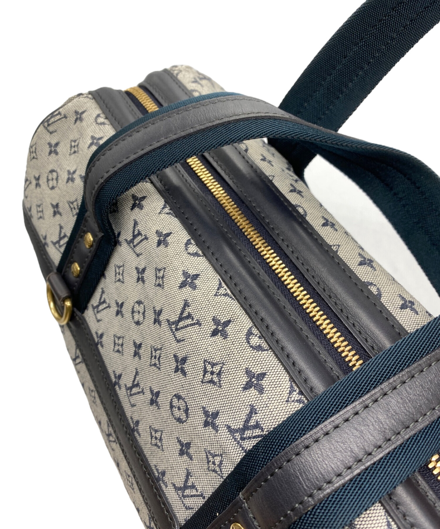 LOUIS VUITTON (ルイ ヴィトン) ジョセフィーヌGMハンドバッグ ネイビー×ベージュ