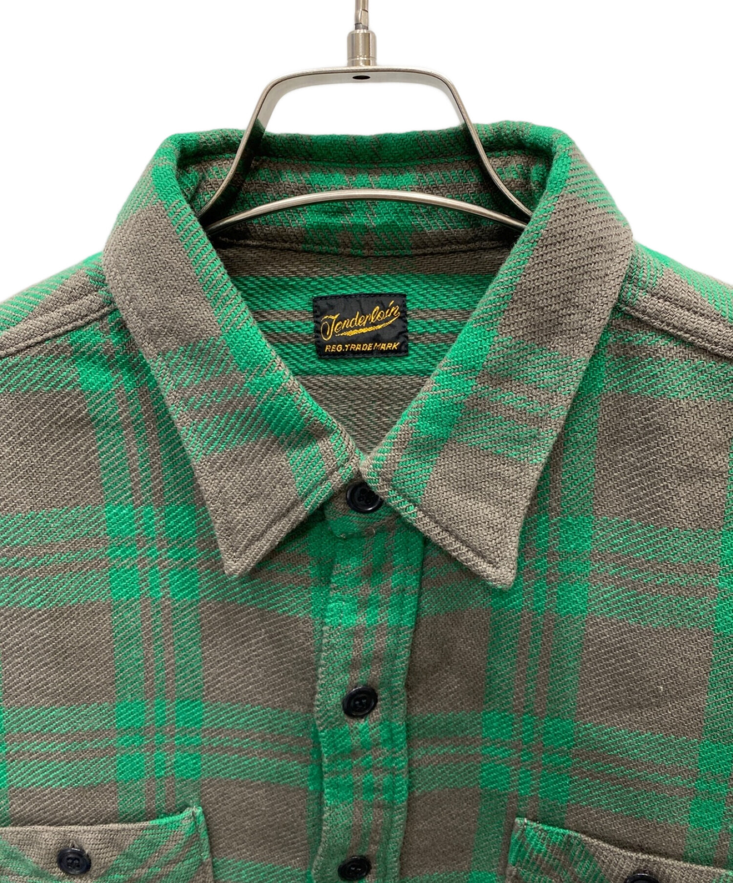 中古・古着通販】TENDERLOIN (テンダーロイン) T-HEAVY FLANNEL CHECK SHT グリーン×ブラウン  サイズ:XS｜ブランド・古着通販 トレファク公式【TREFAC FASHION】スマホサイト