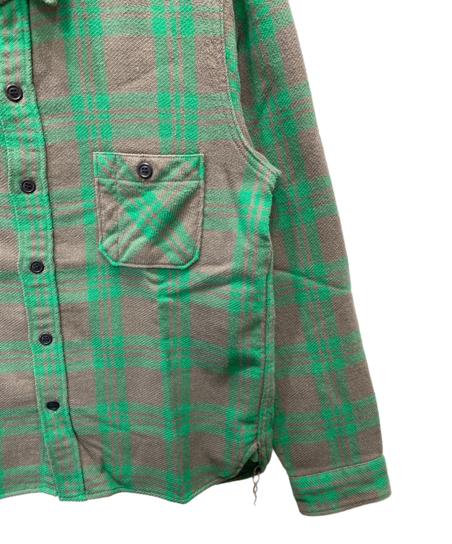 中古・古着通販】TENDERLOIN (テンダーロイン) T-HEAVY FLANNEL CHECK SHT グリーン×ブラウン  サイズ:XS｜ブランド・古着通販 トレファク公式【TREFAC FASHION】スマホサイト