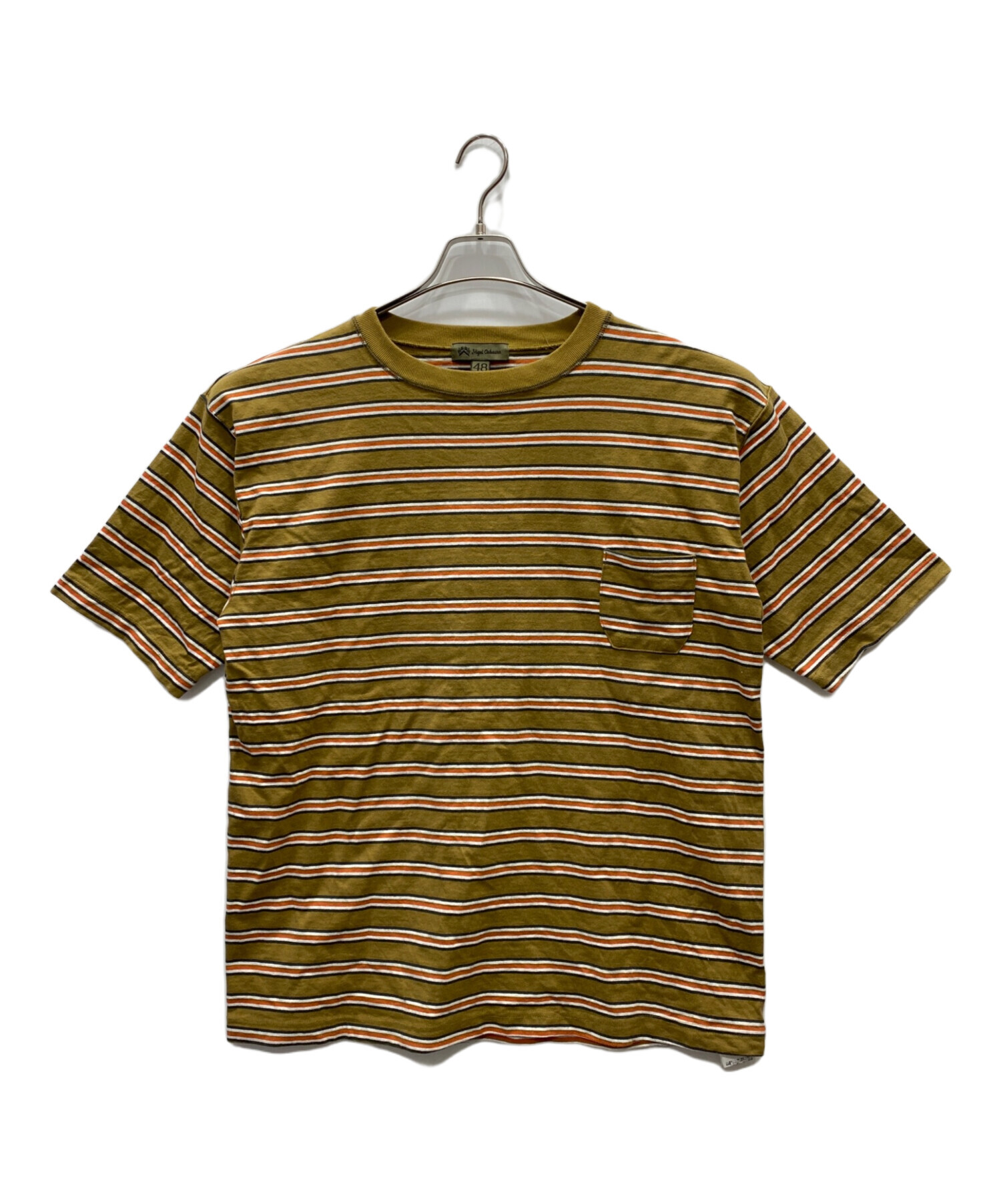 NIGEL CABOURN (ナイジェルケーボン) ボーダーTシャツ ブラウン サイズ:48