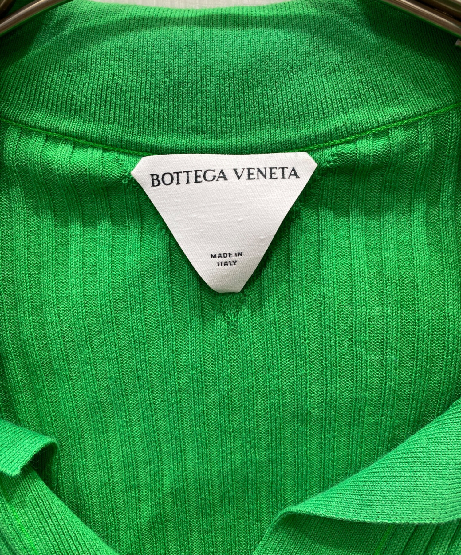 BOTTEGA VENETA (ボッテガベネタ) ニットポロシャツ グリーン サイズ:M