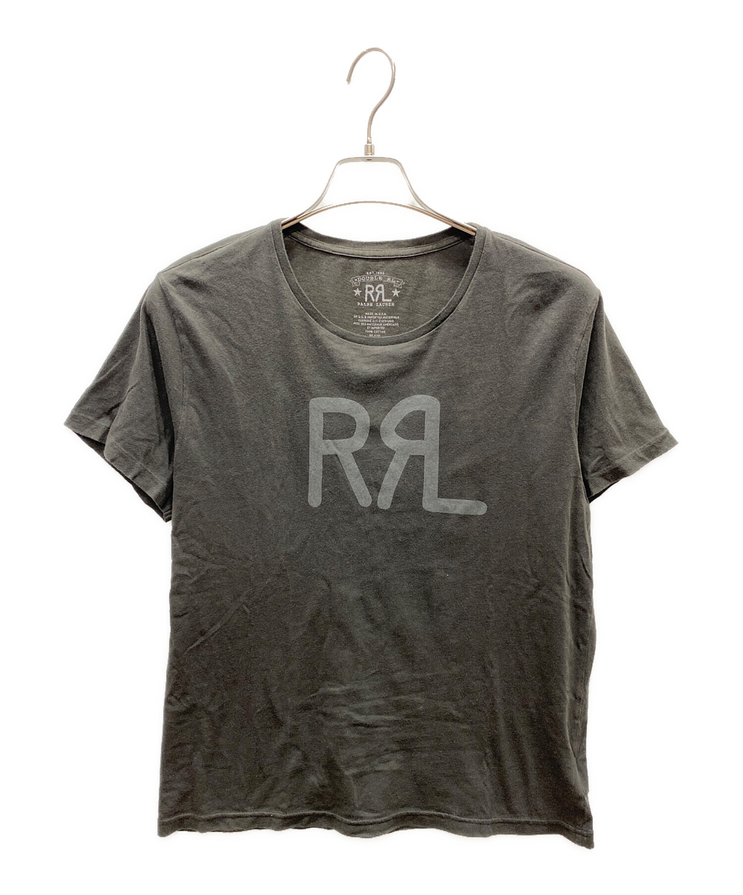 RRL (ダブルアールエル) ロゴプリントTシャツ ブラック サイズ:M