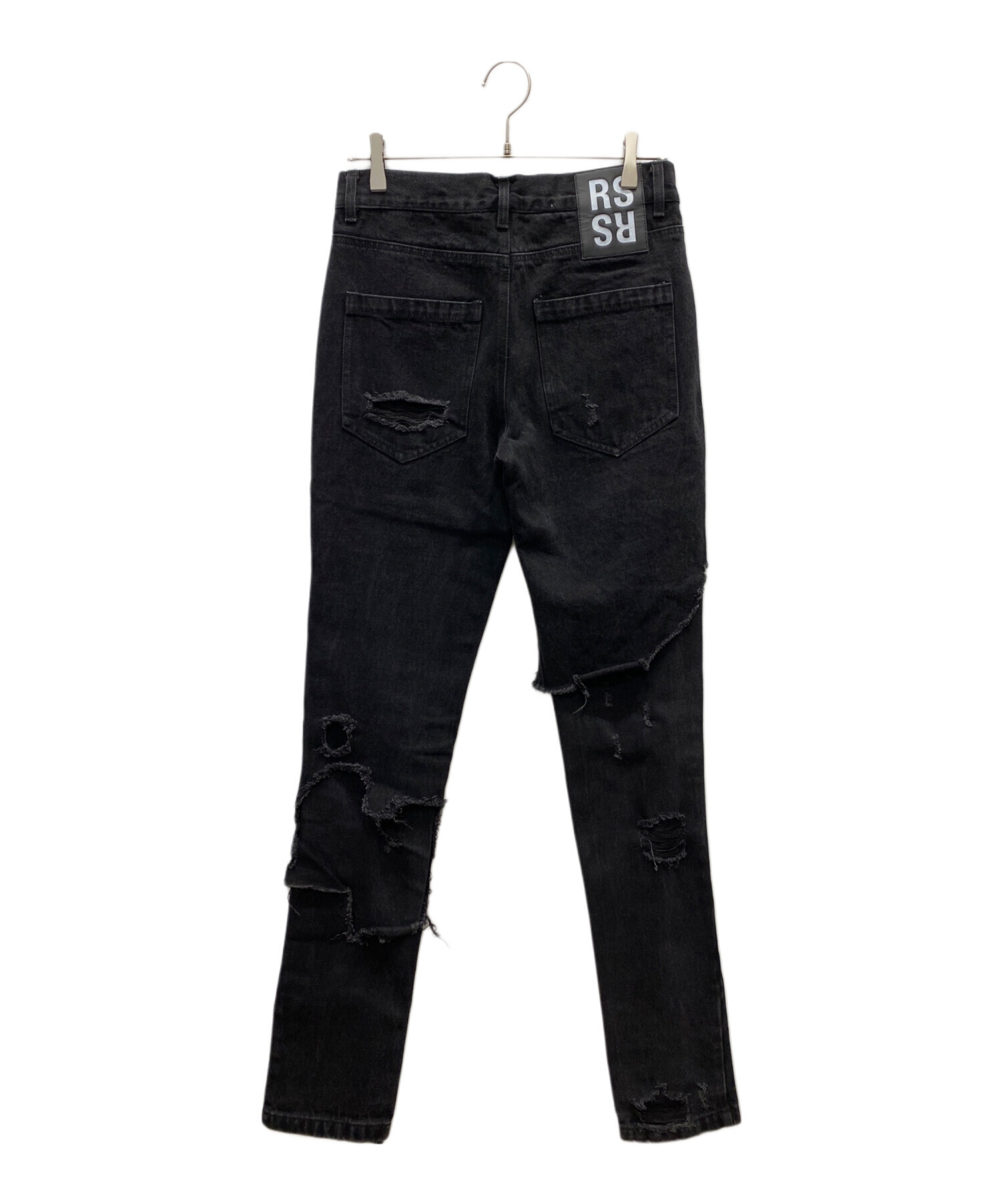 中古・古着通販】RAF SIMONS (ラフシモンズ) DESTROYED DENIM PANTS ブラック サイズ:36｜ブランド・古着通販  トレファク公式【TREFAC FASHION】スマホサイト