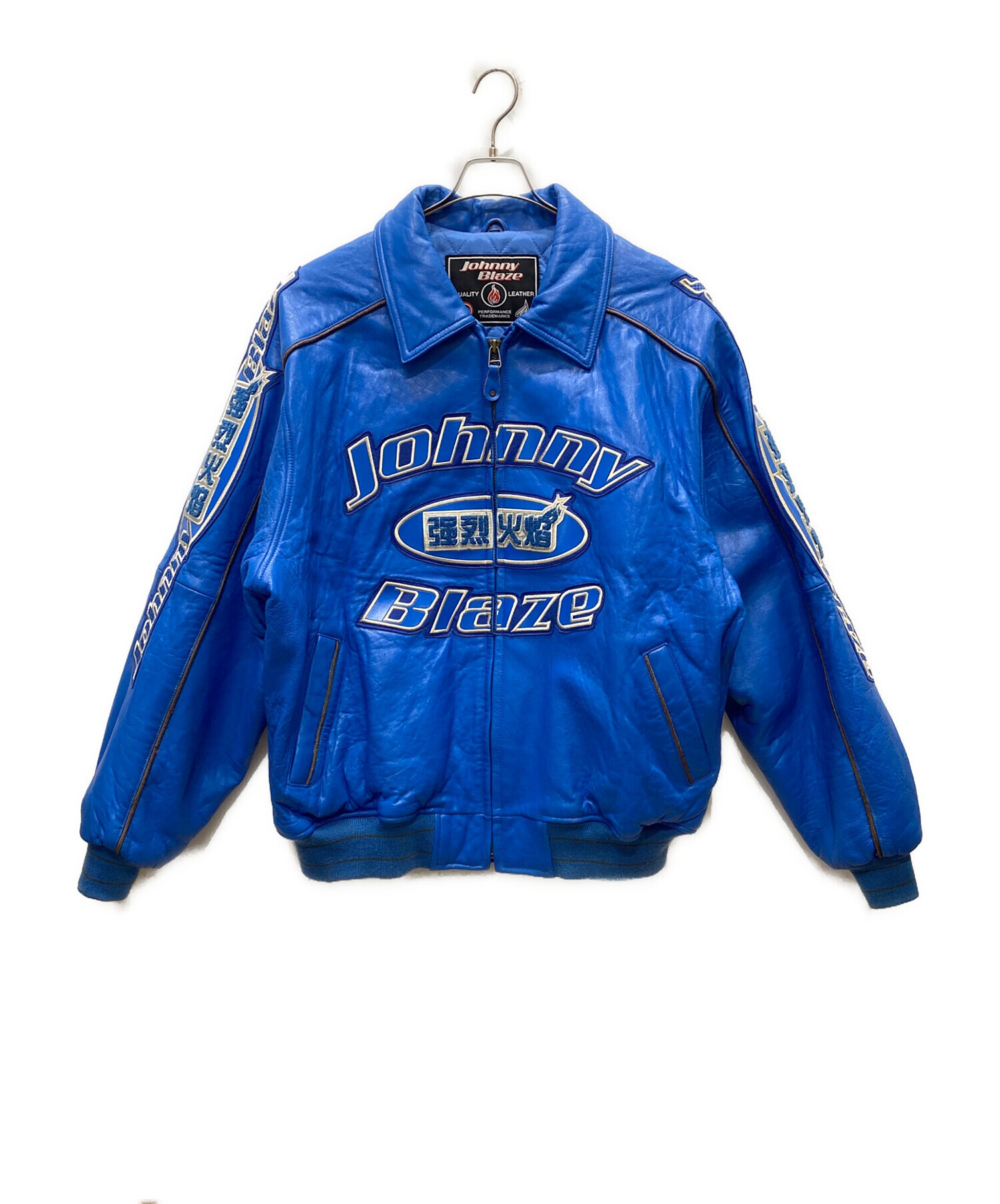 中古・古着通販】JOHNNY BLAZE (ジョニーブレイズ) レーシングレザージャケット ブルー サイズ:2XL｜ブランド・古着通販  トレファク公式【TREFAC FASHION】スマホサイト