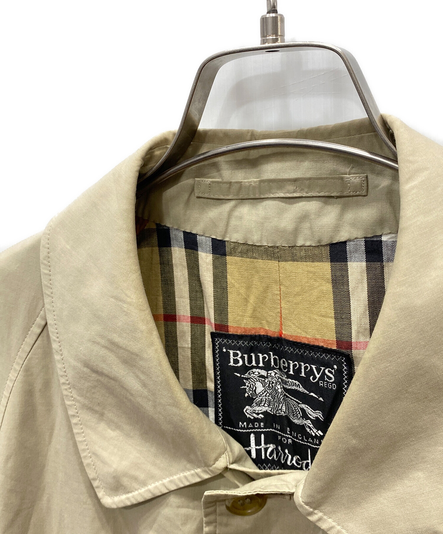 中古・古着通販】BURBERRY (バーバリー) Harrods (ハロッズ) 別注ステンカラーコート ベージュ サイズ:記載なし｜ブランド・古着通販  トレファク公式【TREFAC FASHION】スマホサイト