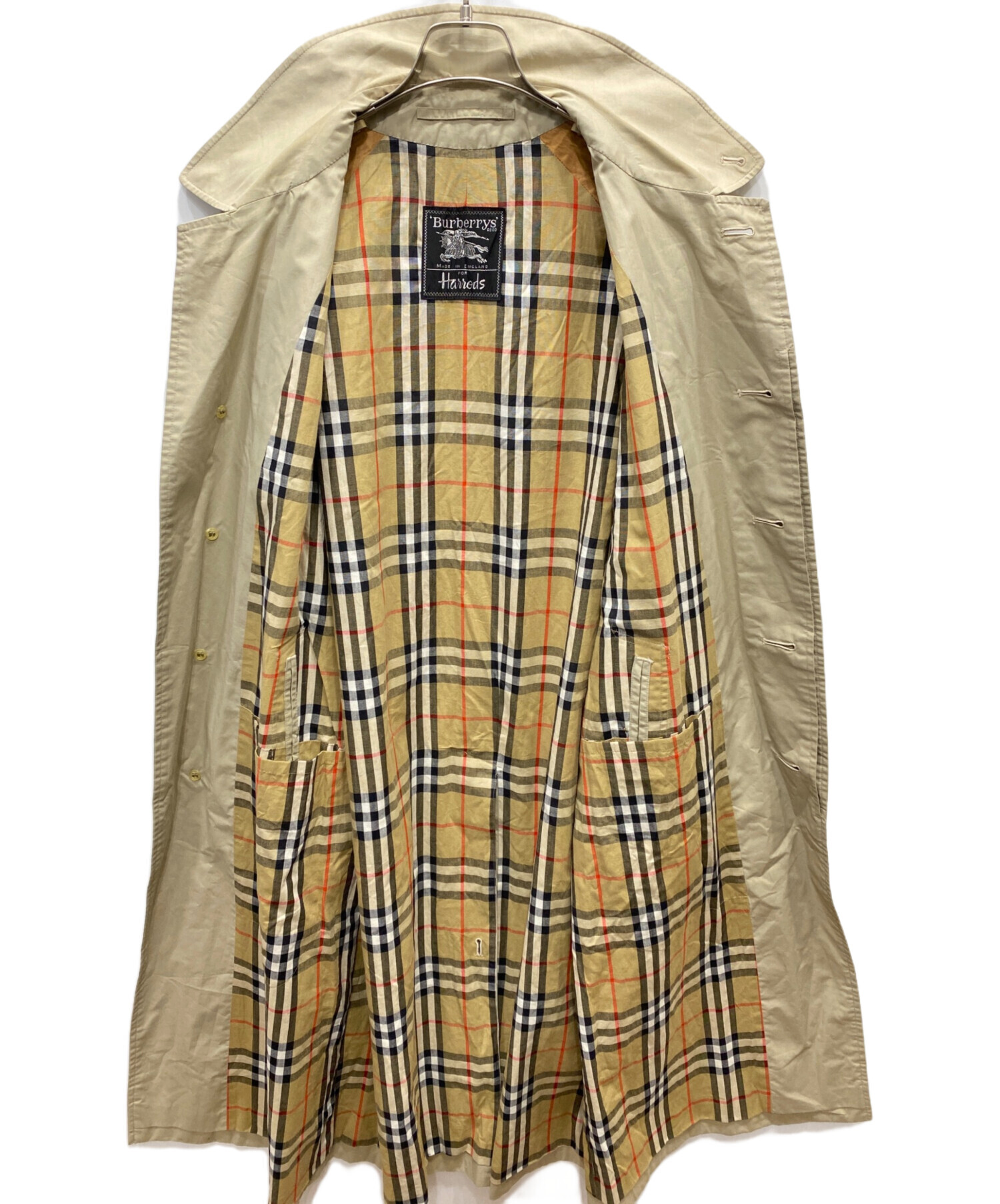 中古・古着通販】BURBERRY (バーバリー) Harrods (ハロッズ) 別注ステンカラーコート ベージュ サイズ:記載なし｜ブランド・古着通販  トレファク公式【TREFAC FASHION】スマホサイト