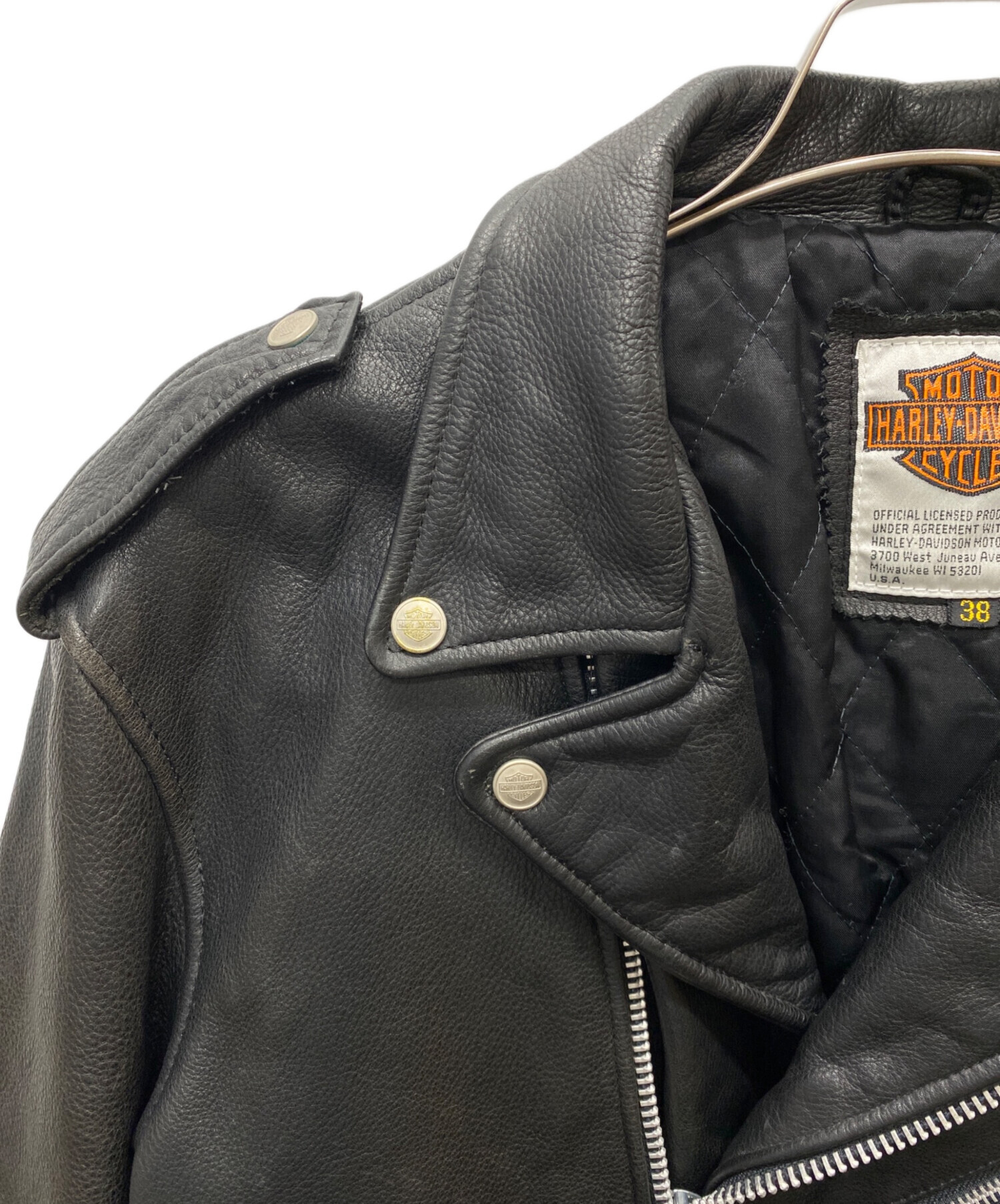 中古・古着通販】HARLEY-DAVIDSON (ハーレーダビッドソン) ダブルライダースジャケット ブラック サイズ:38｜ブランド・古着通販  トレファク公式【TREFAC FASHION】スマホサイト