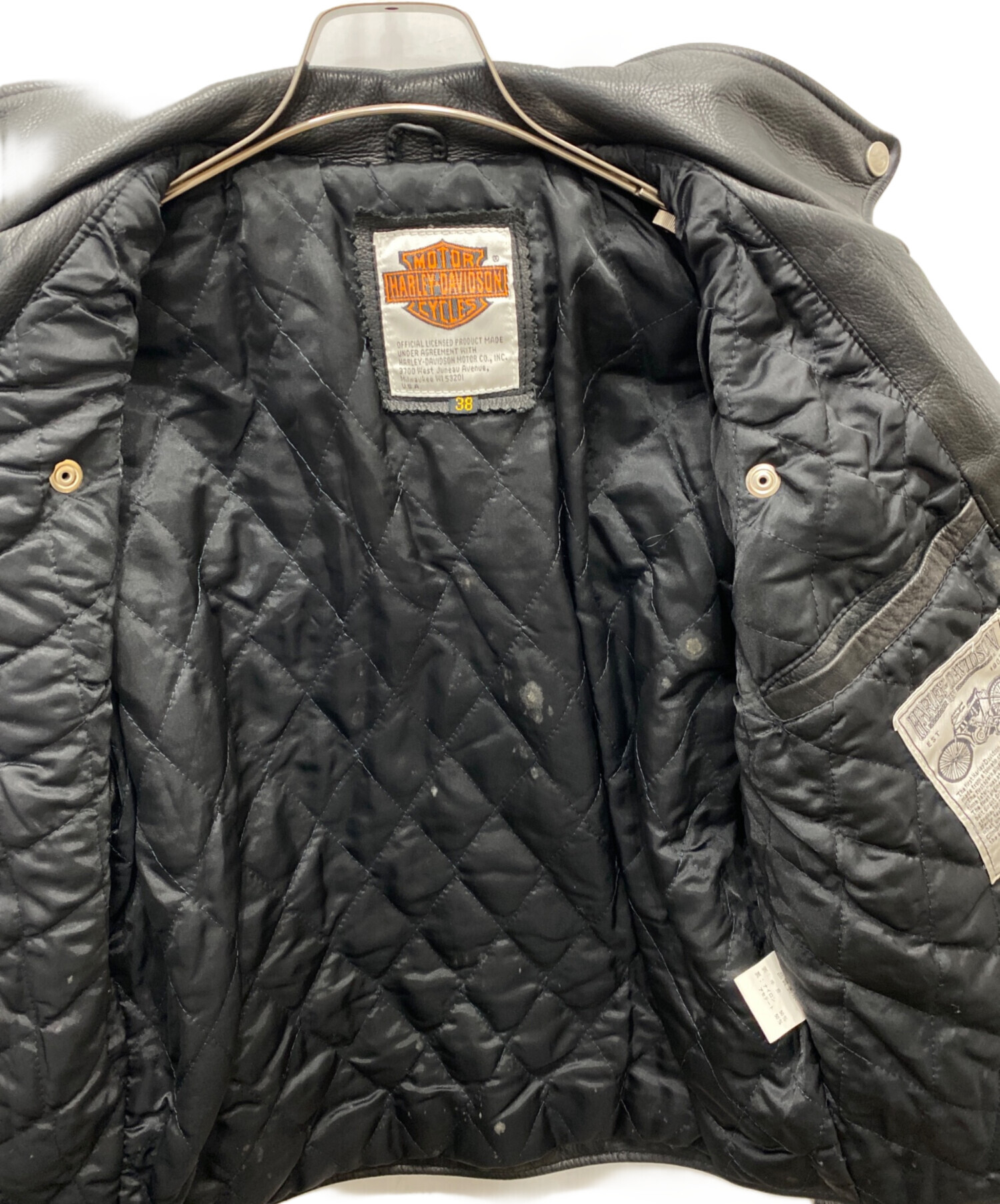 中古・古着通販】HARLEY-DAVIDSON (ハーレーダビッドソン) ダブルライダースジャケット ブラック サイズ:38｜ブランド・古着通販  トレファク公式【TREFAC FASHION】スマホサイト