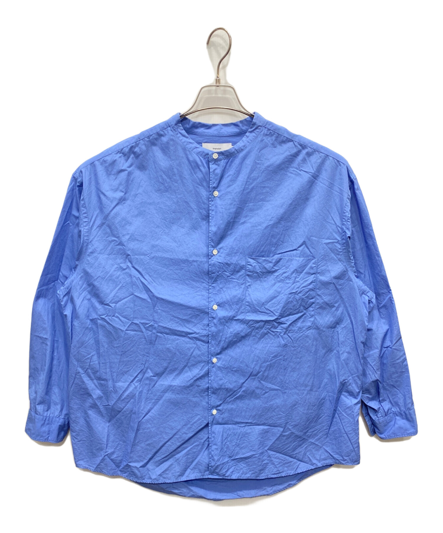 中古・古着通販】Graphpaper (グラフペーパー) Oversized Regular Collar Shirt ブルー  サイズ:FREE｜ブランド・古着通販 トレファク公式【TREFAC FASHION】スマホサイト