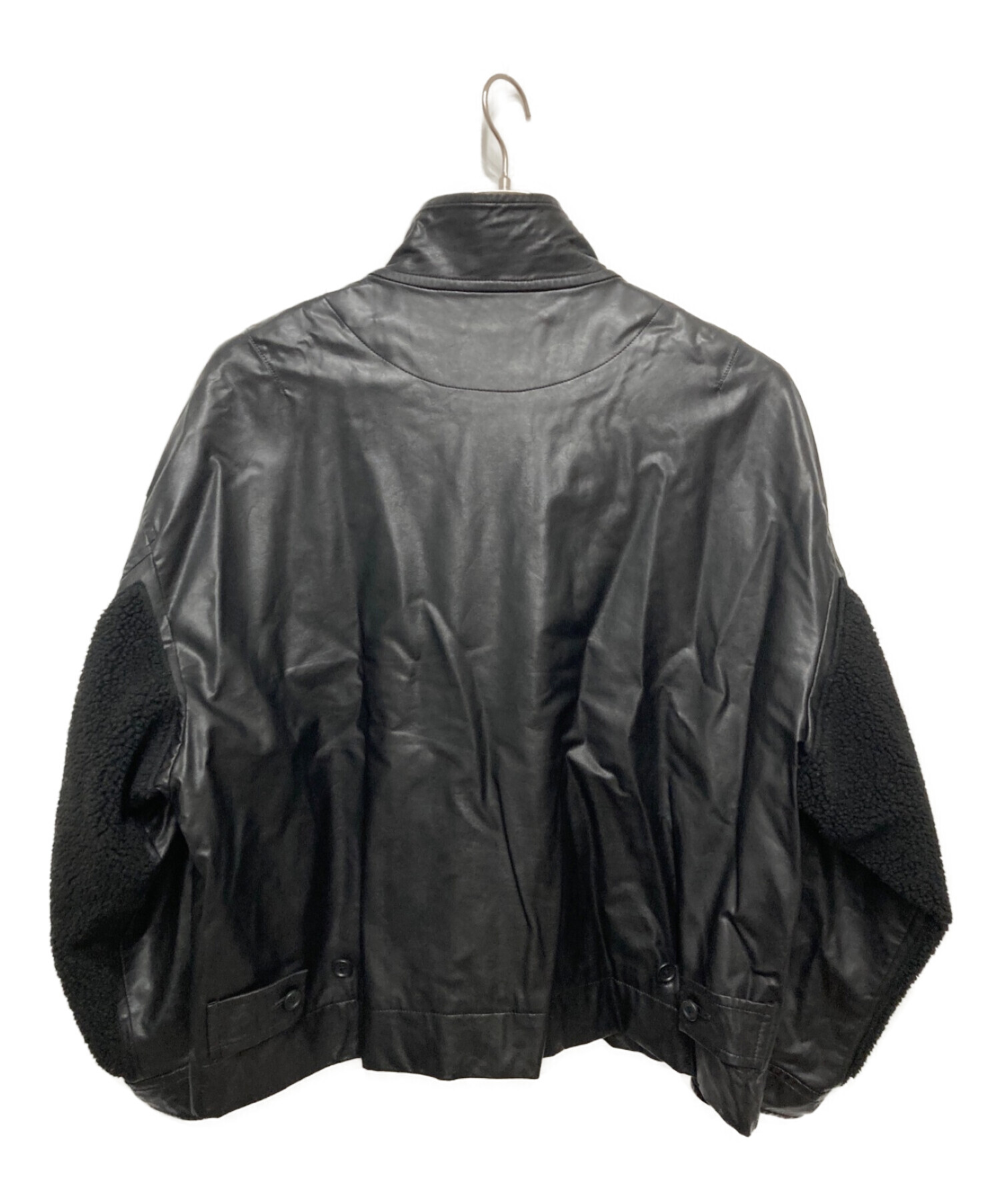 stein (シュタイン) SLEEVE FAKE LEATHER BOA JACKET/スリーブフェイクレザーボアジャケット ブラック サイズ:M