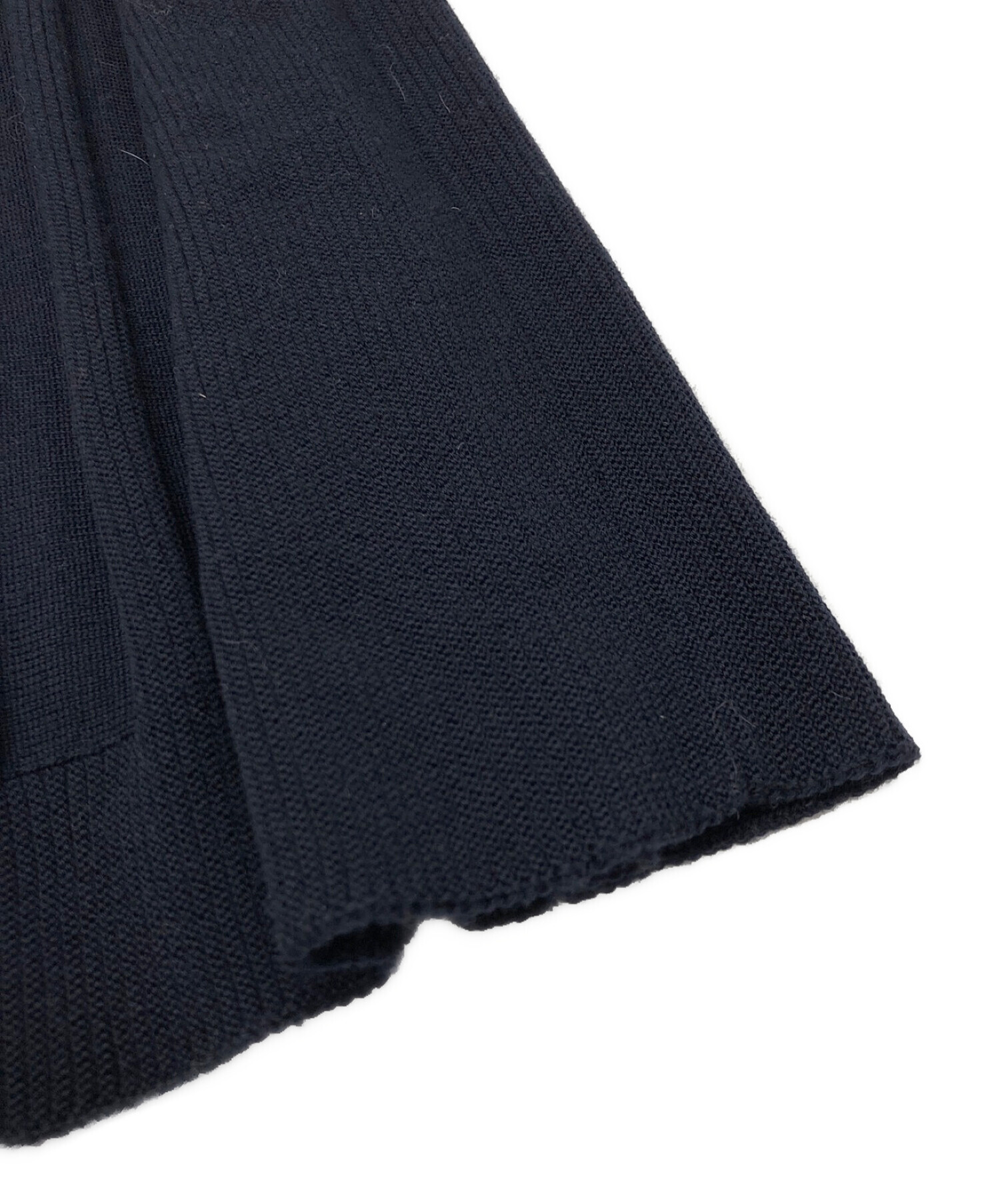 ATON (エイトン) SLOW WOOL RIB FLARED SKIRT ネイビー サイズ:2