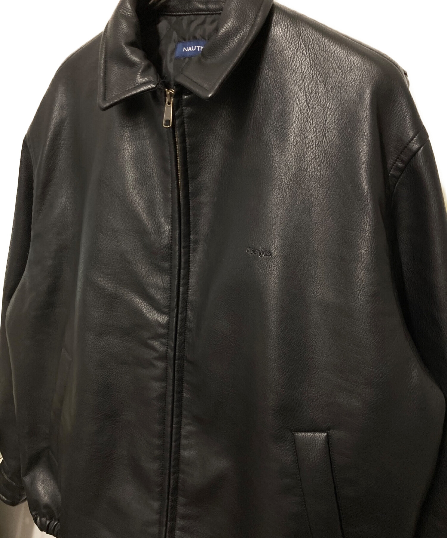 中古・古着通販】NAUTICA (ノーティカ) Vegan Leather Jacket ブラック