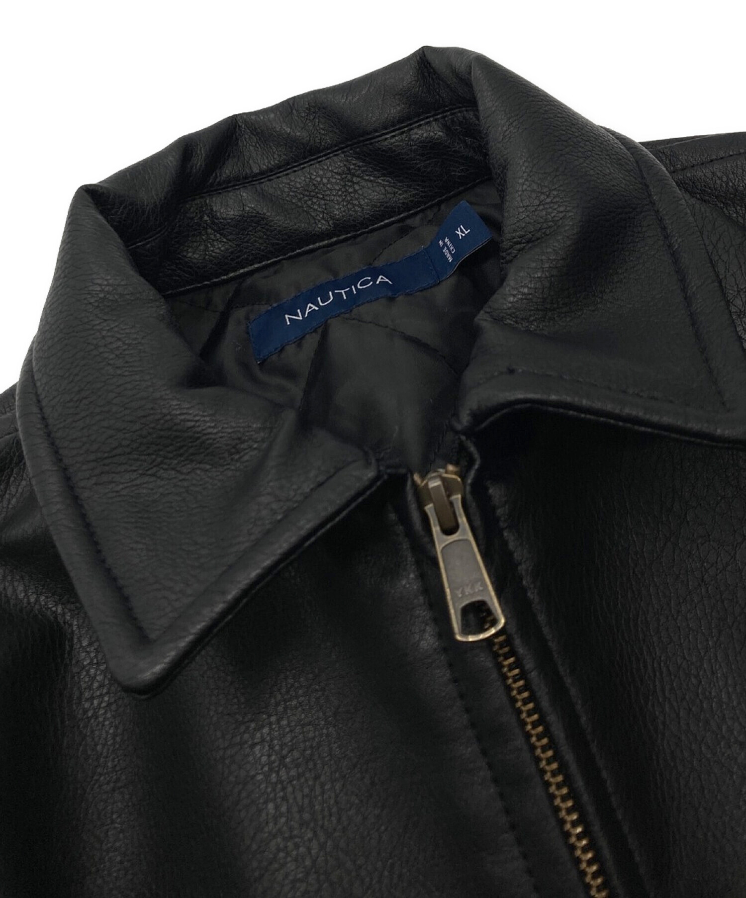 中古・古着通販】NAUTICA (ノーティカ) Vegan Leather Jacket ブラック ...